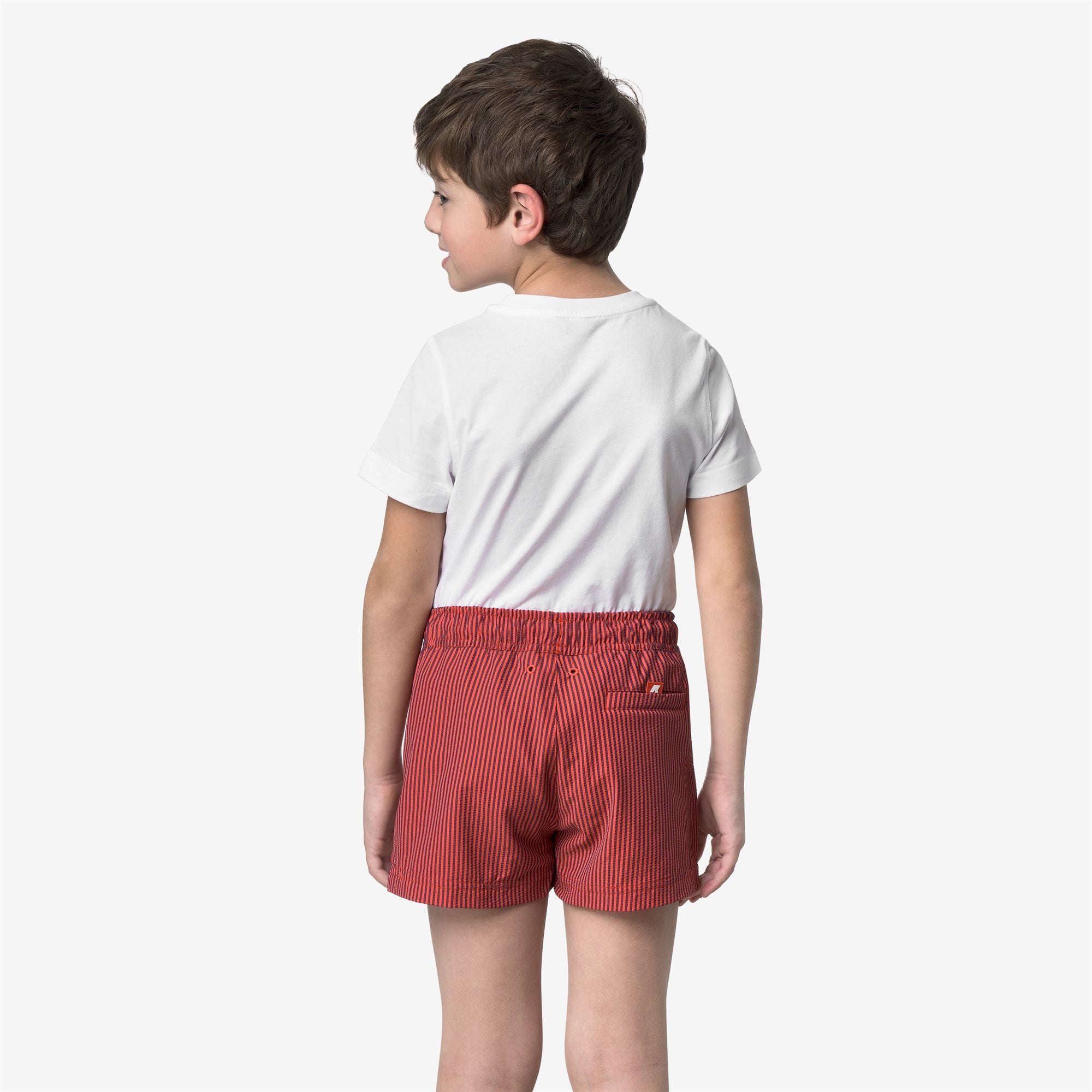 k-way-p-hazel-stripes-beach-short-de-bain-gar-on-blue-insignia-red-poppy image 3