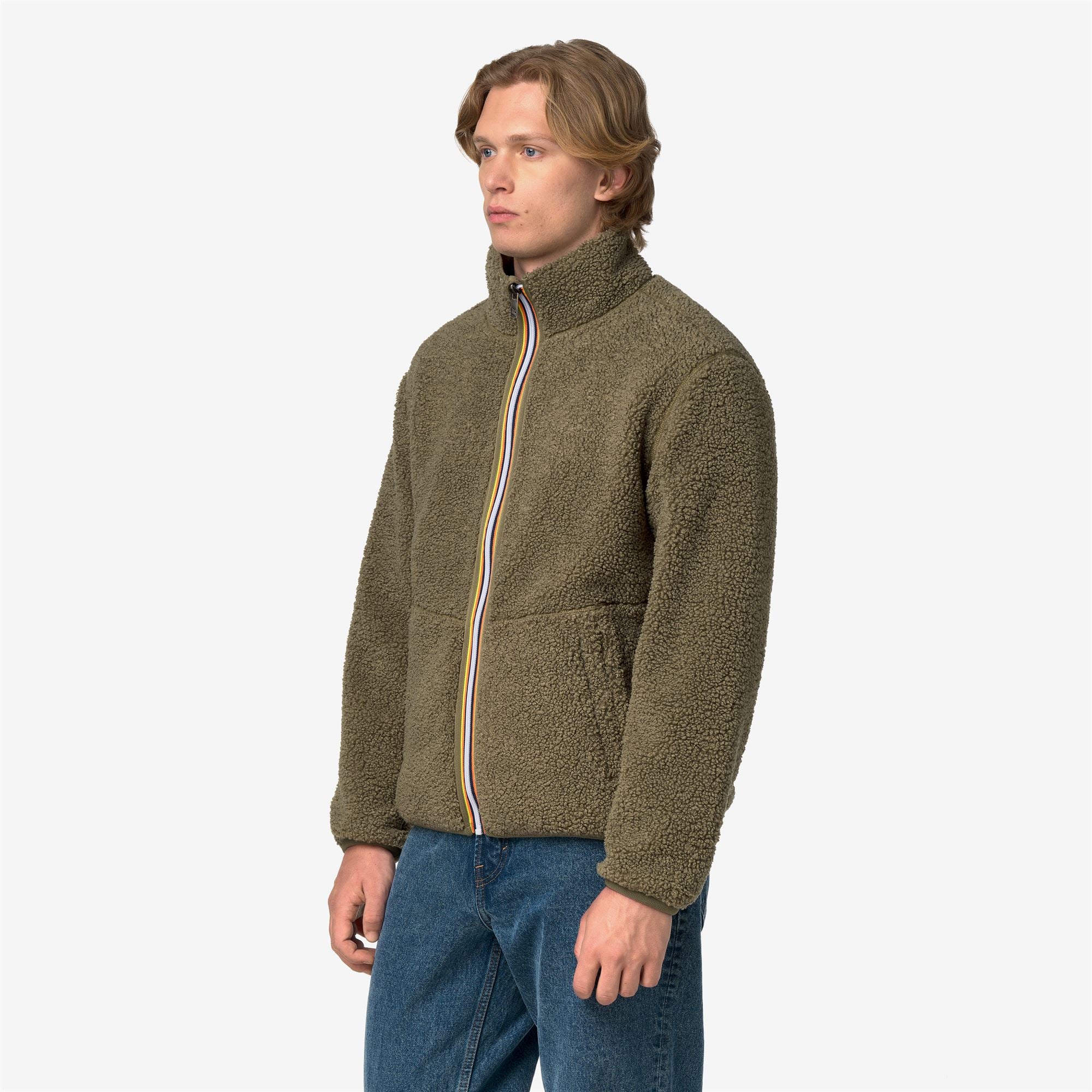 k-way-pascal-sherpa-polar-double-veste-polaire-r-versible-homme-green-army image 2