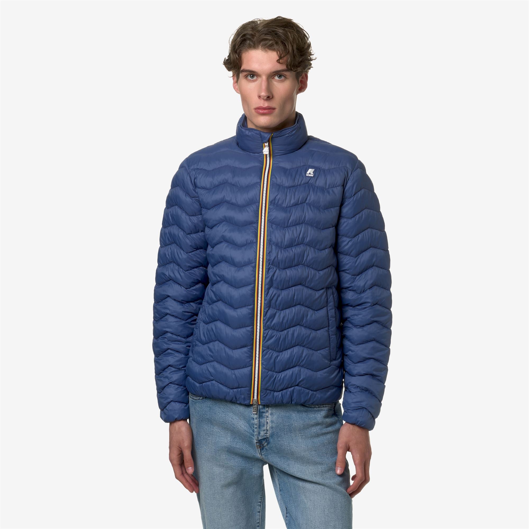k-way-valentine-quilted-warm-veste-courte-homme-blue-fiord image 1