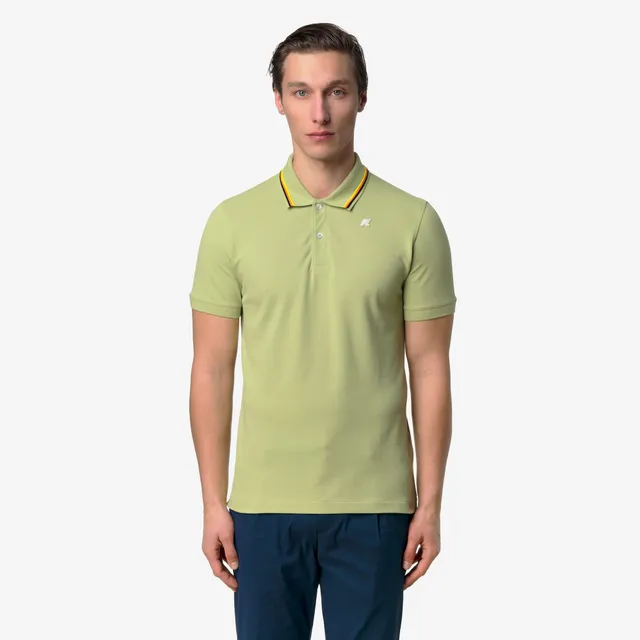 k-way-jud-pique-slim-polo-homme-green-dk-lime image 1