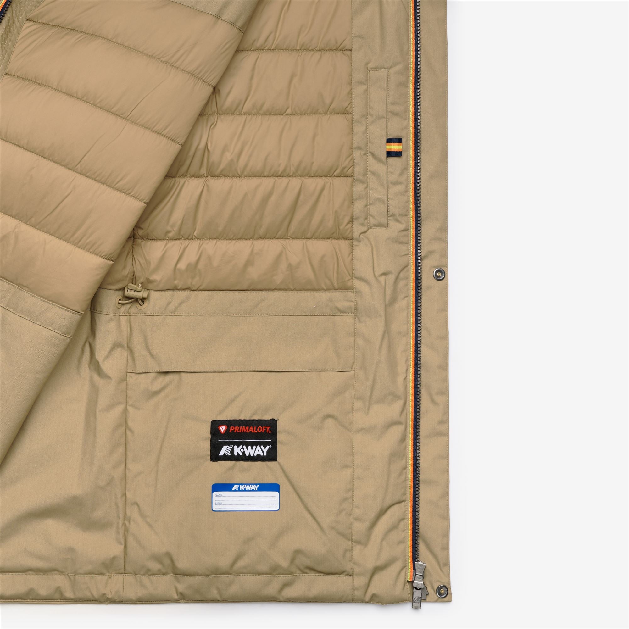 k-way-manuene-warm-micro-canvas-veste-milieu-homme-beige-khaki image 6