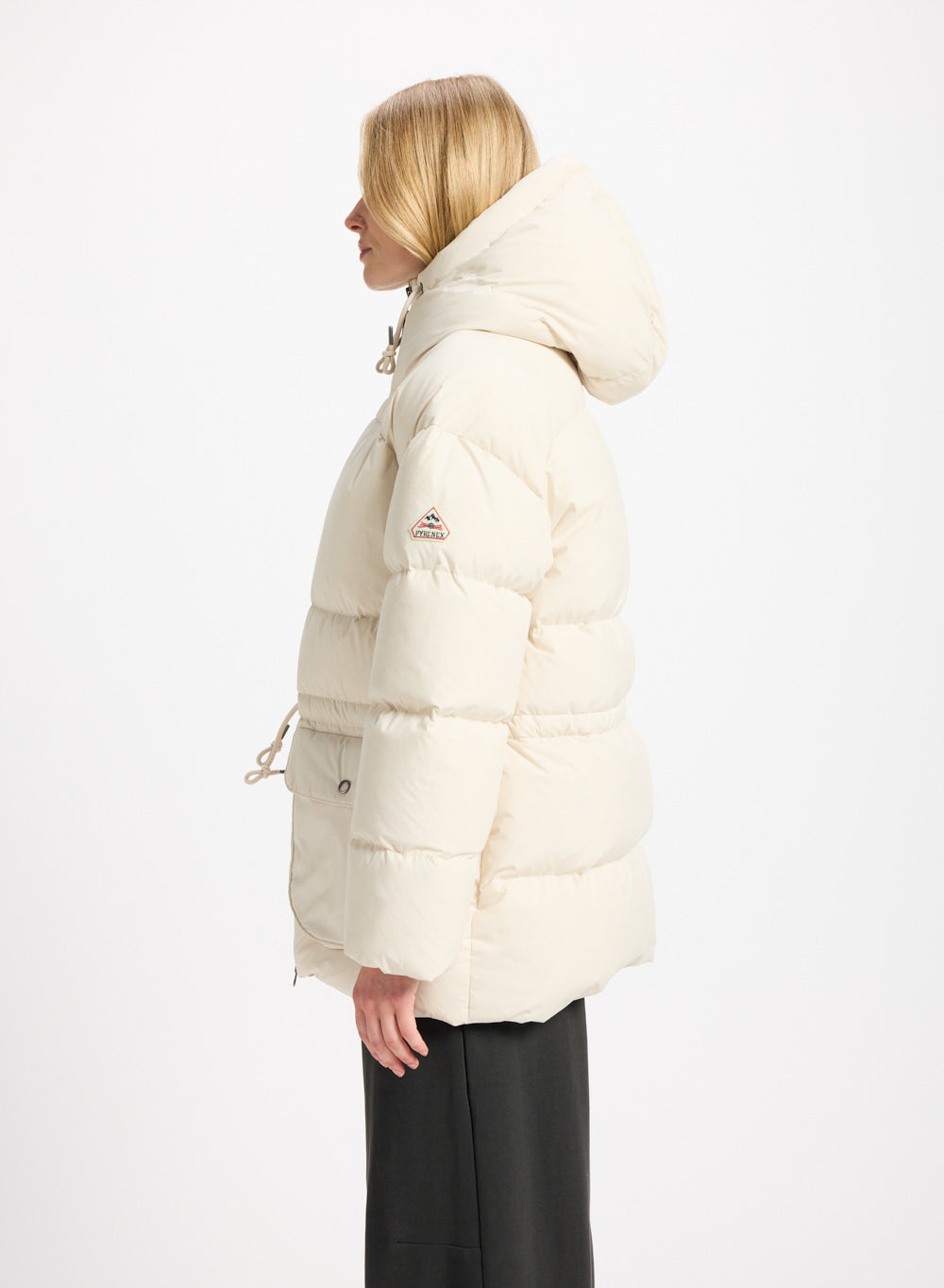 pyrenex-aule-doudoune-hiver-femme-capuche-ivoire image 4