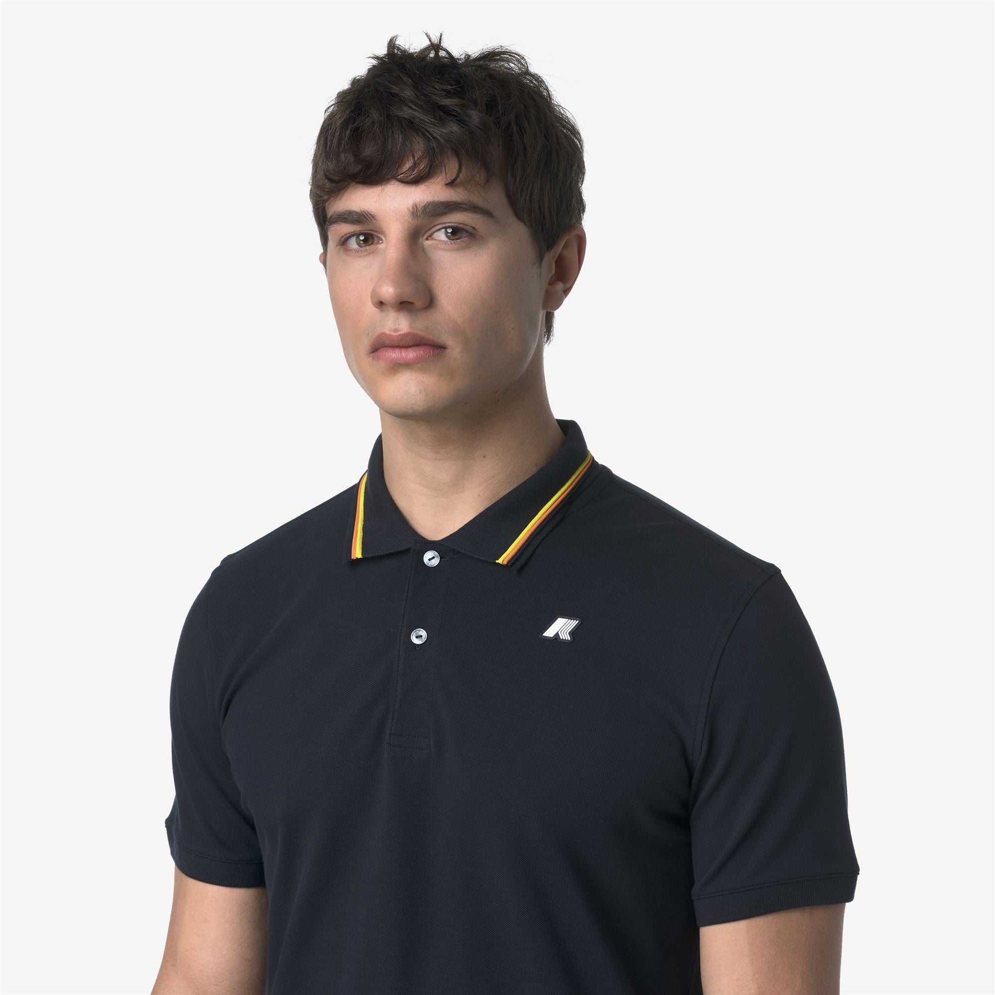 k-way-jud-piqu-slim-polo-homme-blue-depth image 4