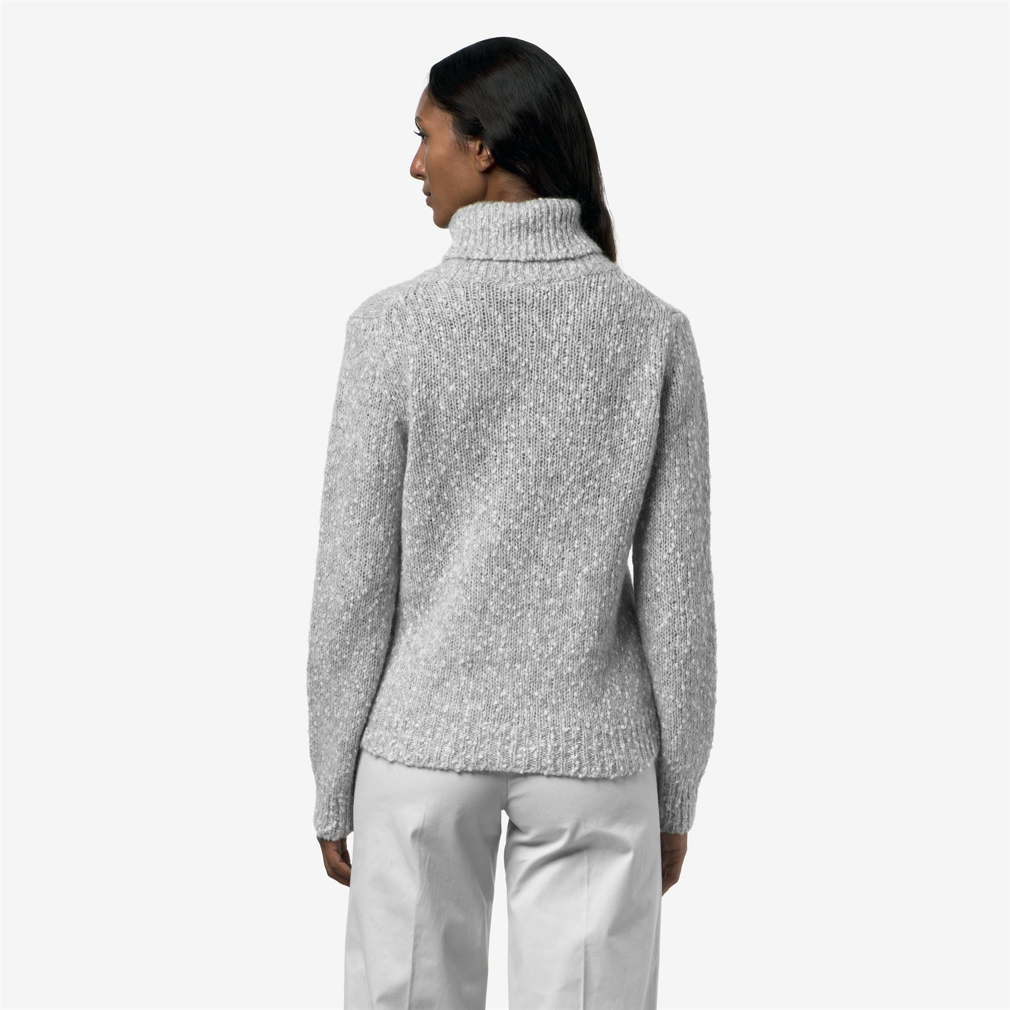 k-way-corine-coccola-yarn-pull-col-roul-femme-grey-white image 3