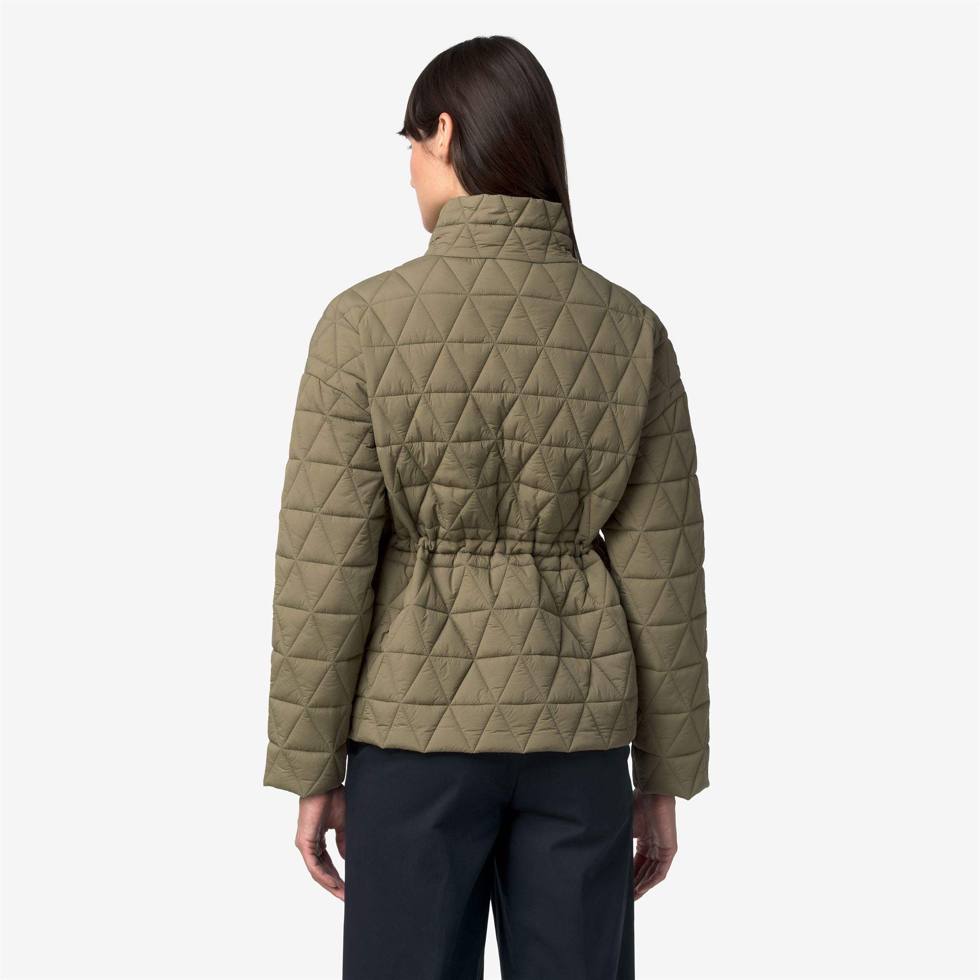 k-way-selene-diamond-quilted-warm-veste-mi-longue-femme-green-army image 3