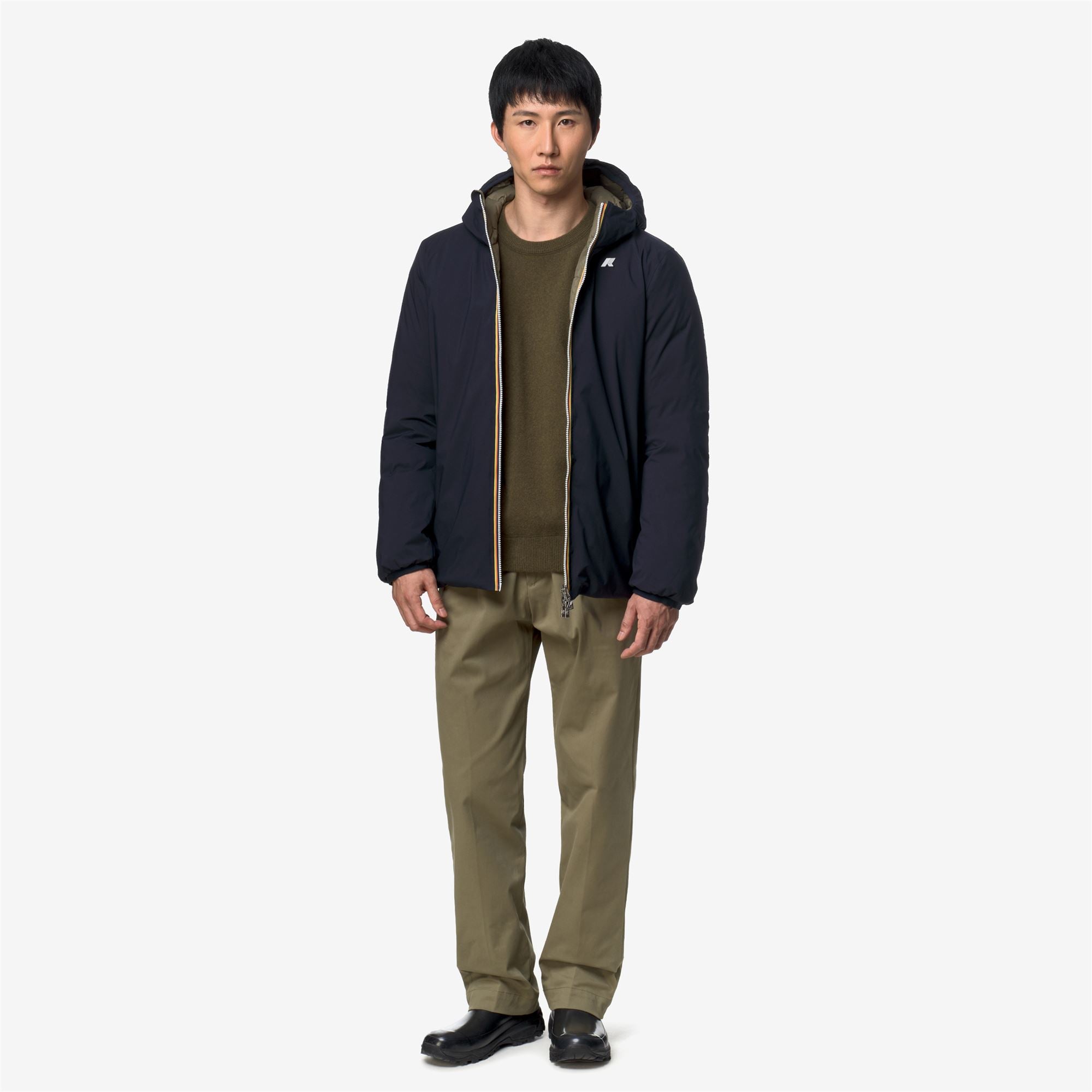 k-way-jack-st-thermo-double-veste-courte-homme-blue-depth-green-army image 4