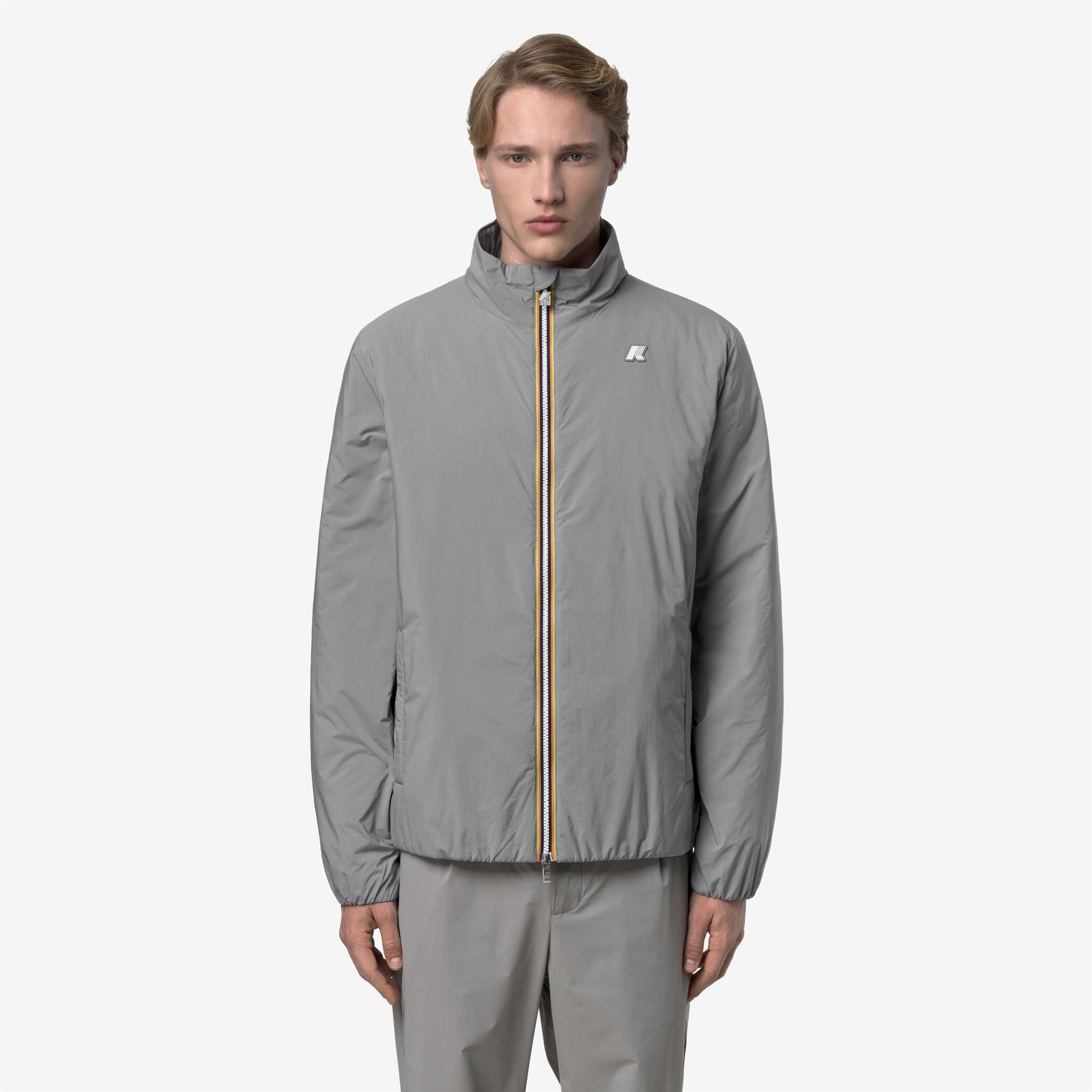 k-way-valentine-plain-warm-veste-courte-homme-grey-frost image 1