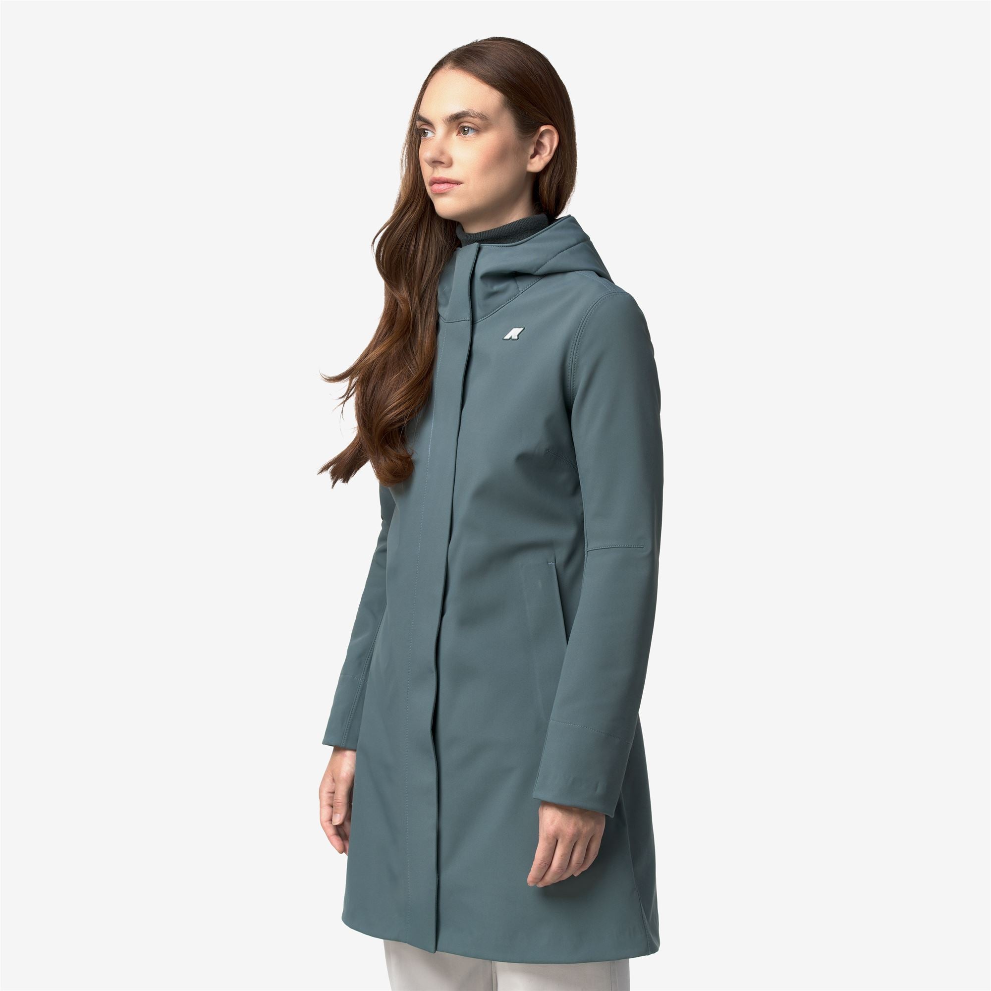 k-way-stephy-bonded-veste-3-4-femme-green-balsam-blue-depth image 2