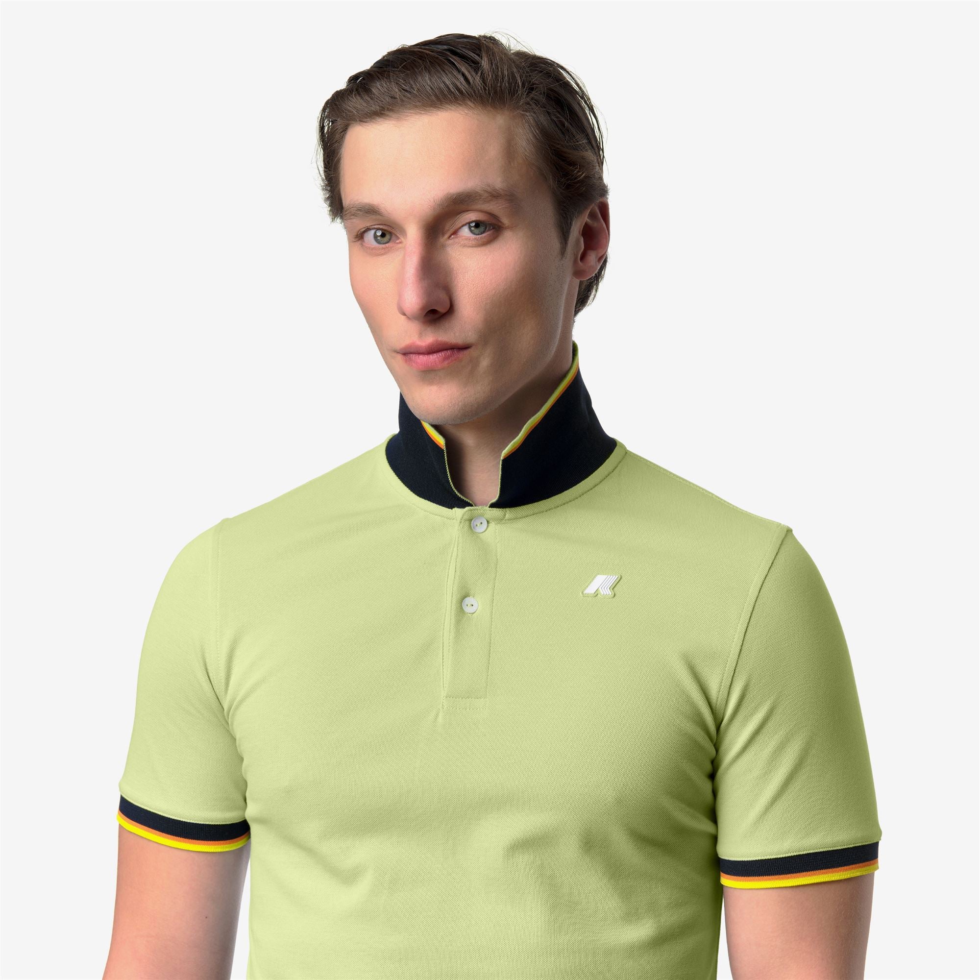 k-way-vincent-pique-slim-polo-homme-green-dk-lime image 4