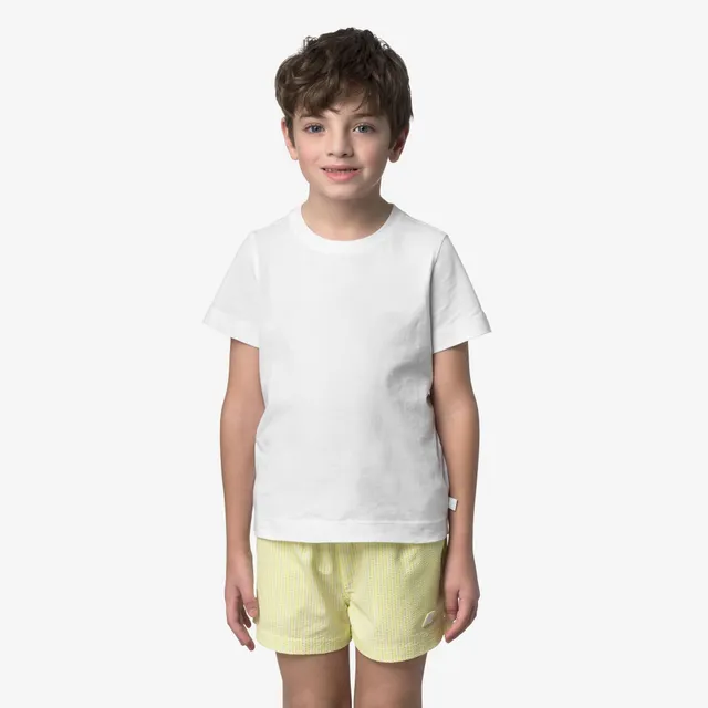 k-way-p-hazel-stripes-beach-short-de-bain-gar-on-white-yellow-lime image 1