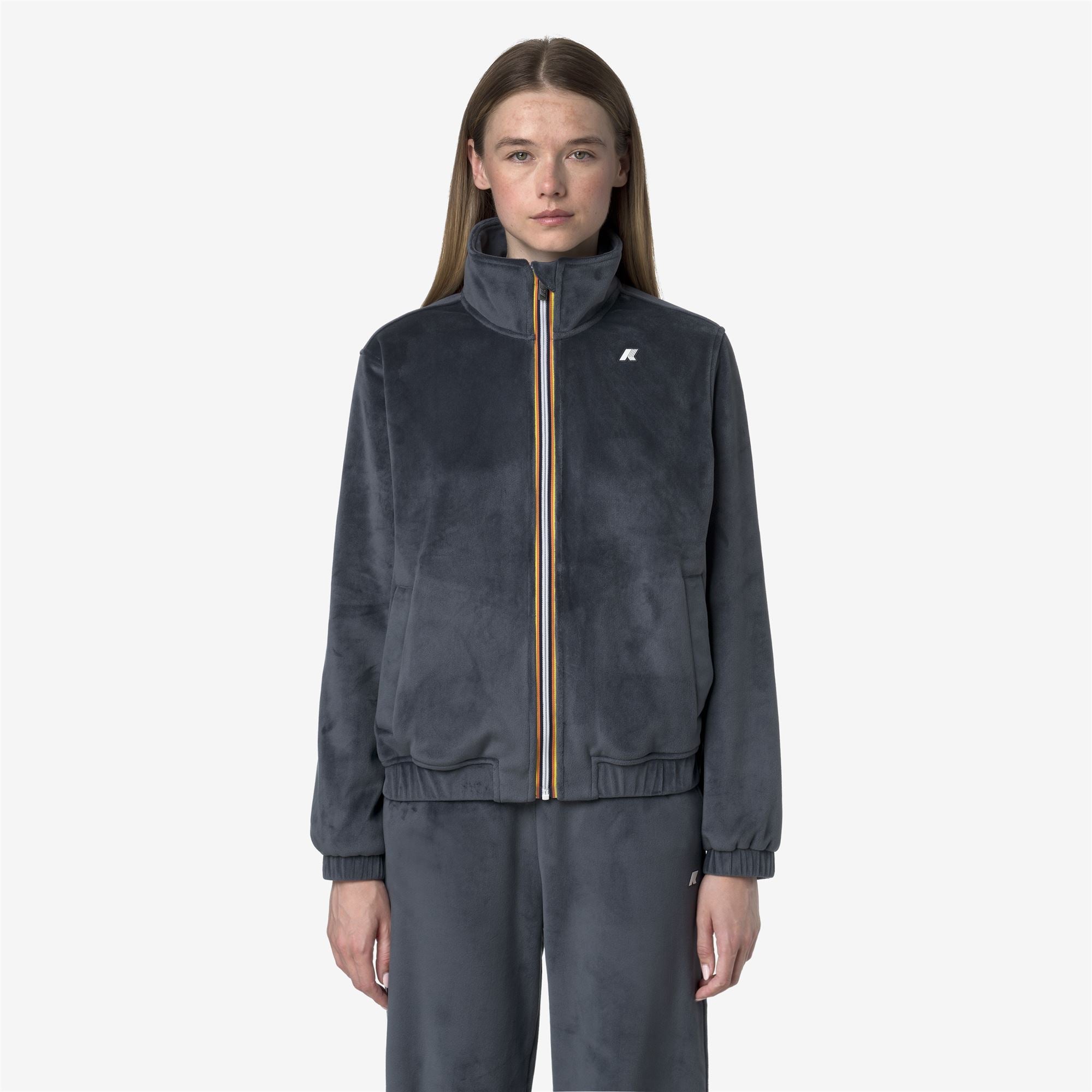 k-way-viviette-velour-polar-veste-r-versible-femme-blue-airforce image 1