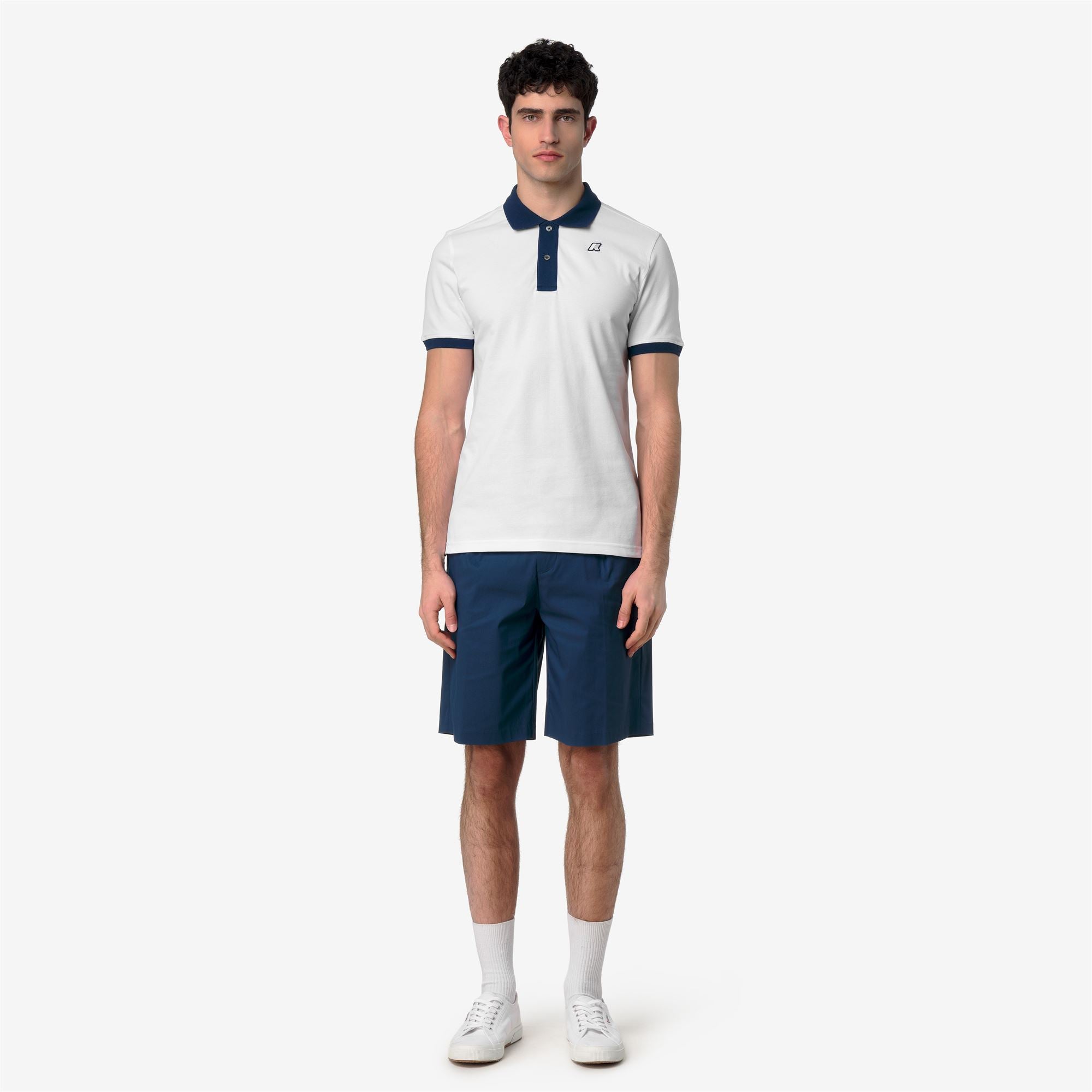 k-way-vic-vormir-pique-polo-homme-white-blue-insignia image 1
