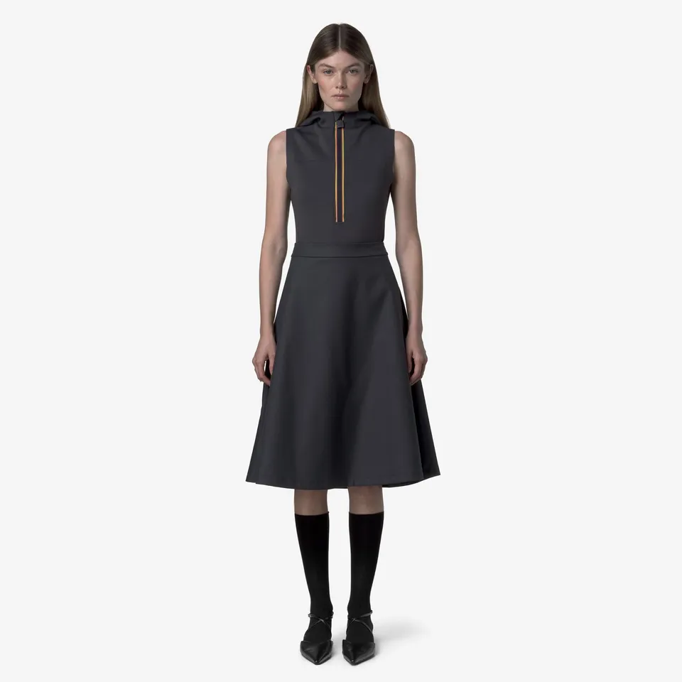 k-way-sherry-wool-shiny-twill-jupe-midi-femme-blue-night image 1