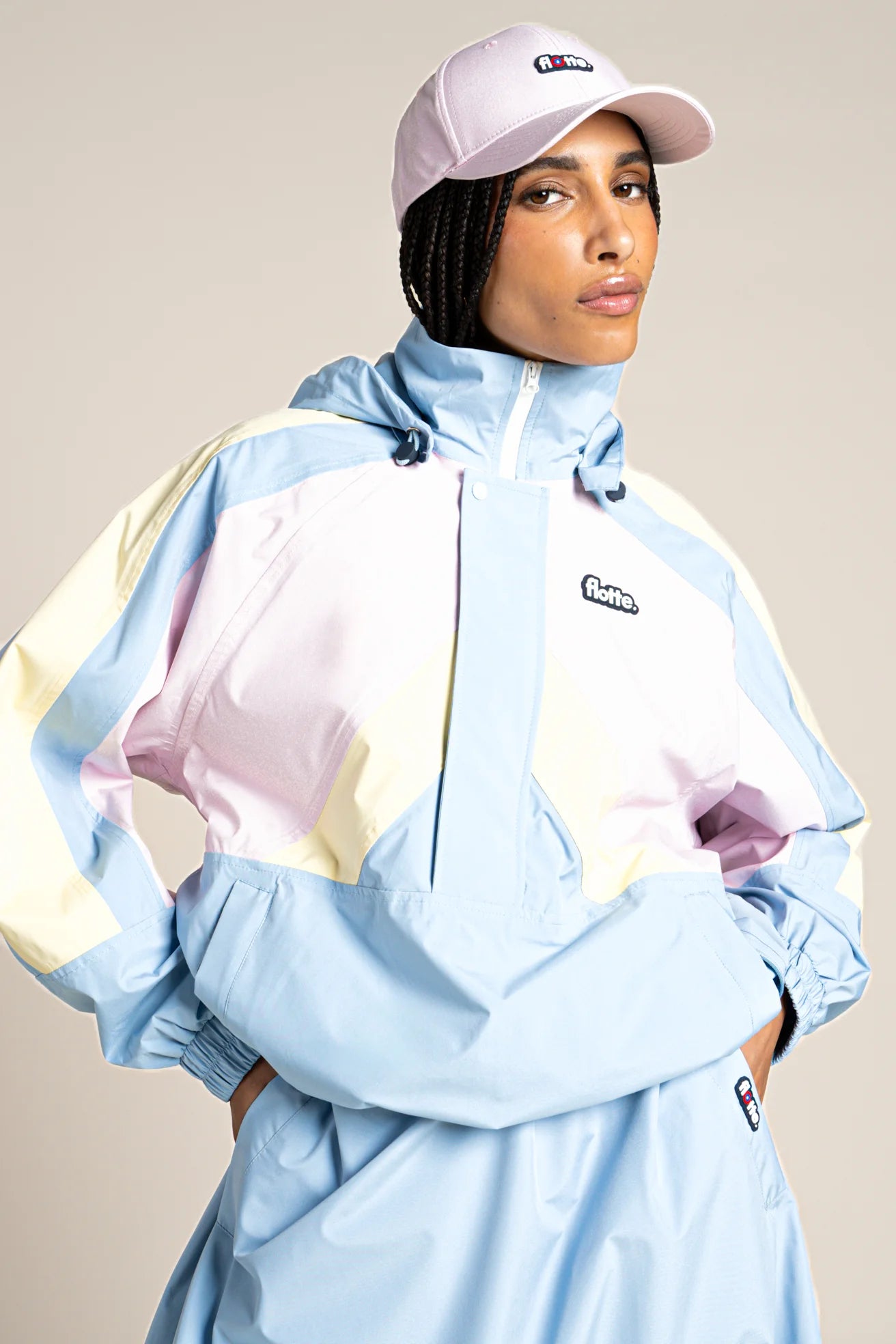flotte-abbesses-veste-imperm-able-courte-tricolore-argile-bleu-roi image 5