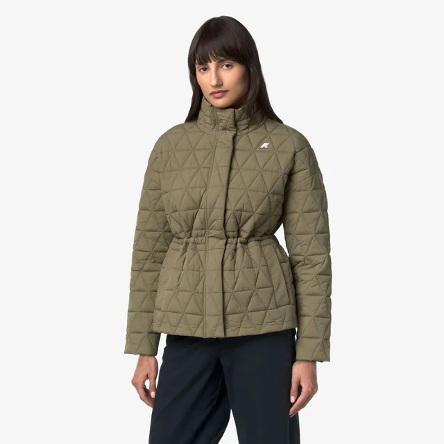 k-way-selene-diamond-quilted-warm-veste-mi-longue-femme-green-army image 1