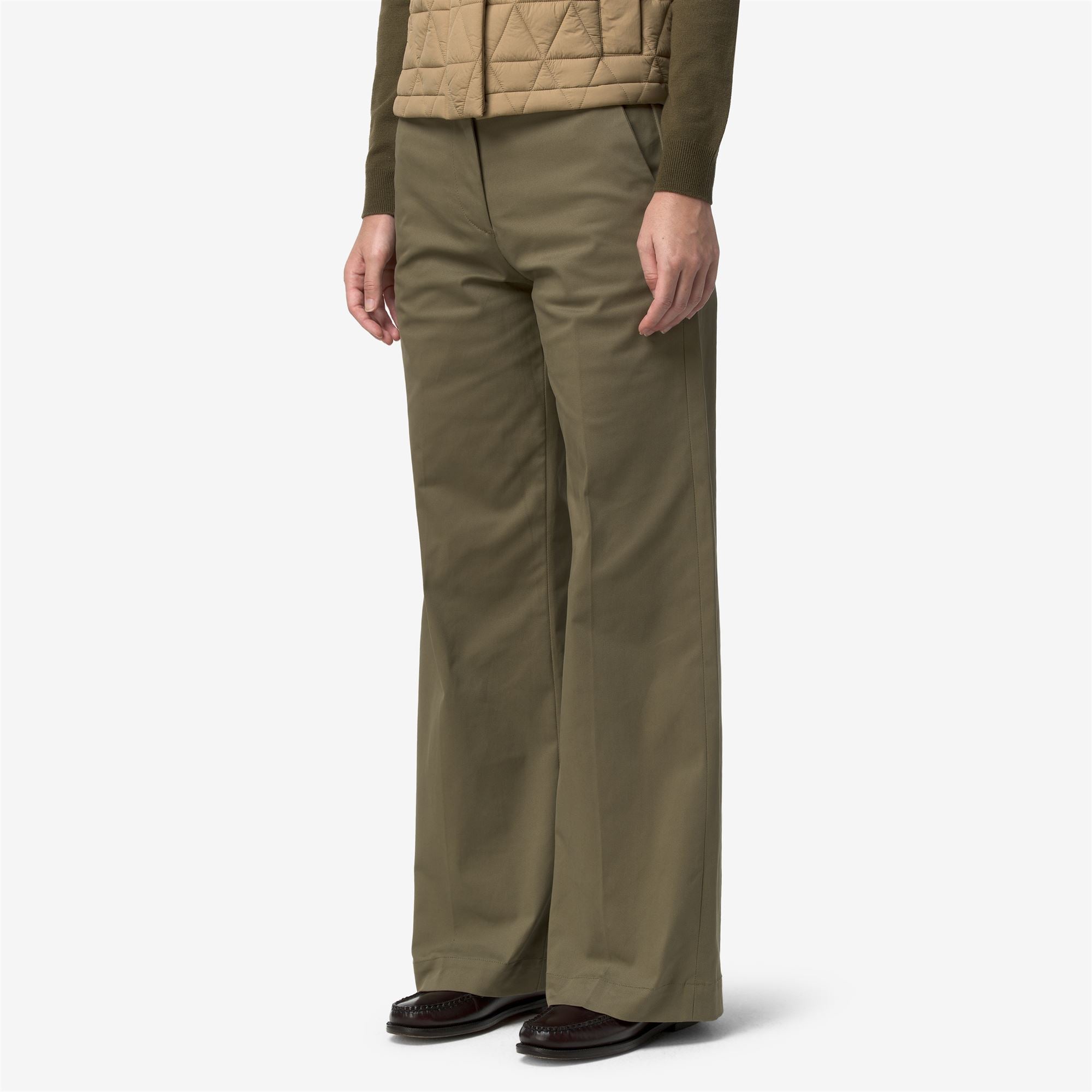 k-way-tyanne-twill-tech-peach-chino-femme-green-army image 2