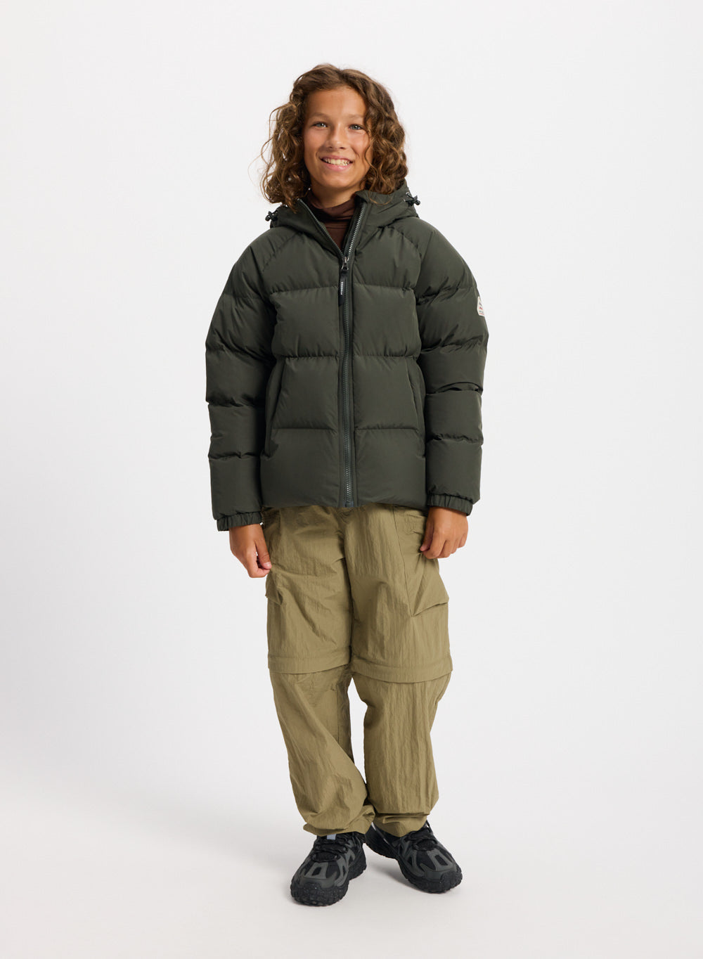 doudoune-enfant-pyrenex-sten-smooth-capuche-khaki image 4