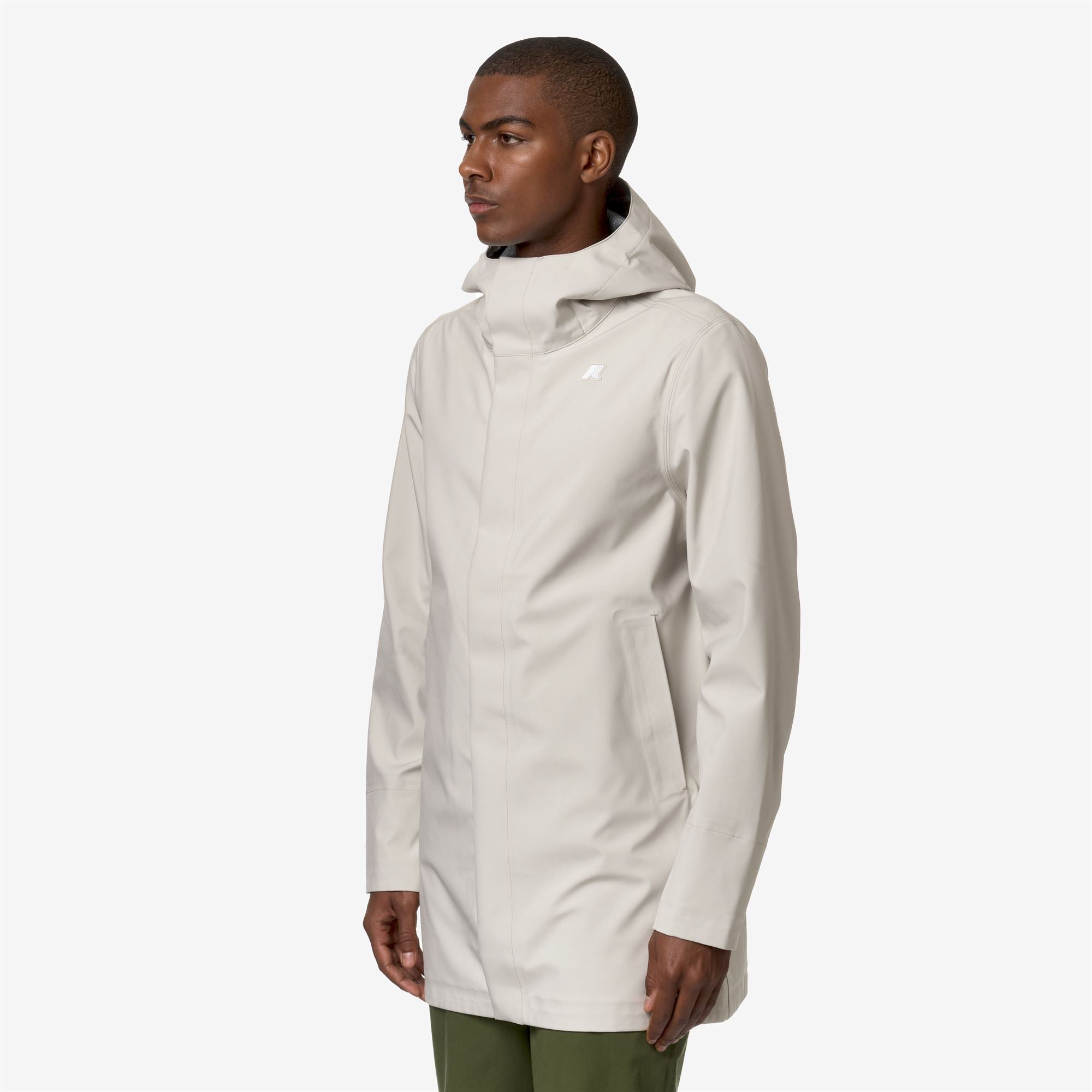 k-way-tommy-bonded-jersey-parka-3-4-homme-beige-lt image 2