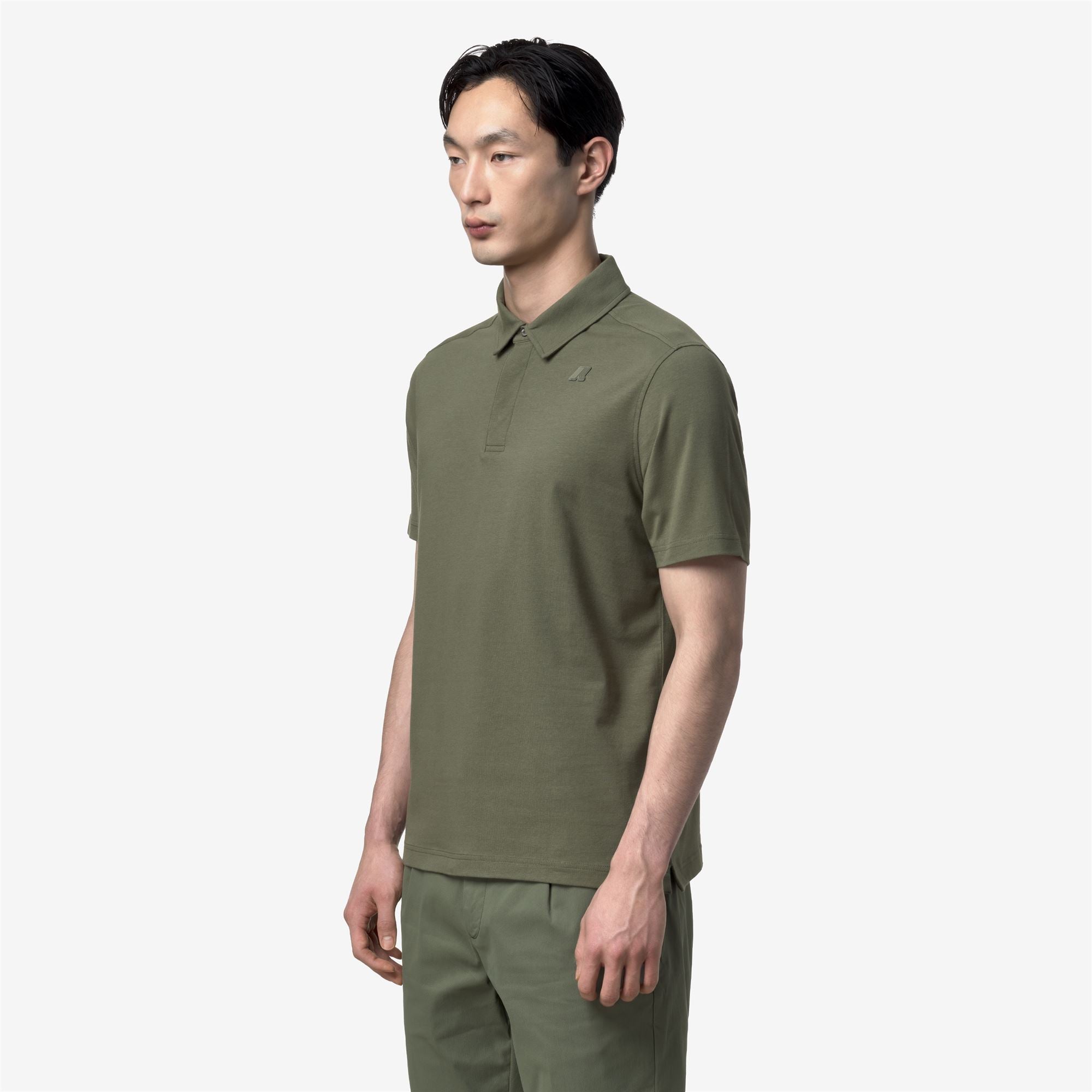 k-way-viggo-lt-stretch-jersey-slim-polo-homme-green-lichen image 2