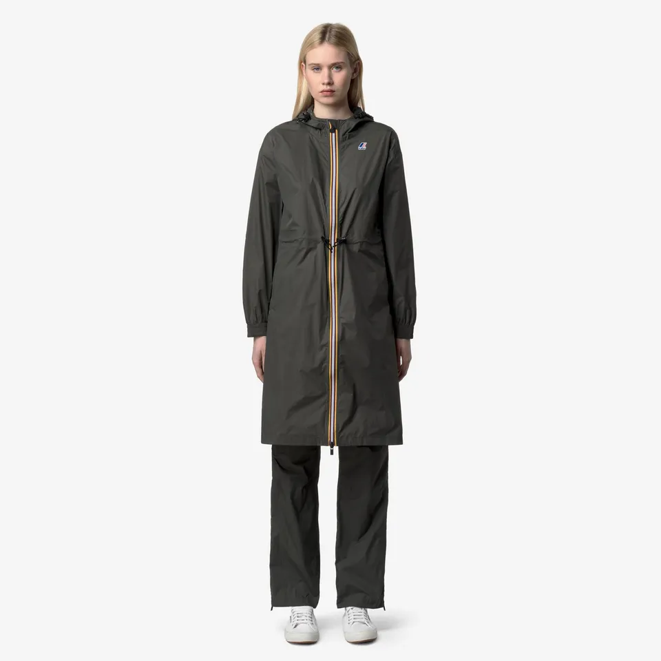 k-way-le-vrai-4-0-delia-veste-longue-3-4-femme-green-blackish image 1