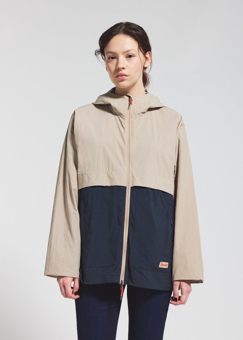 coupe-vent-unisexe-capuche-pyrenex-soulere-beige image 2