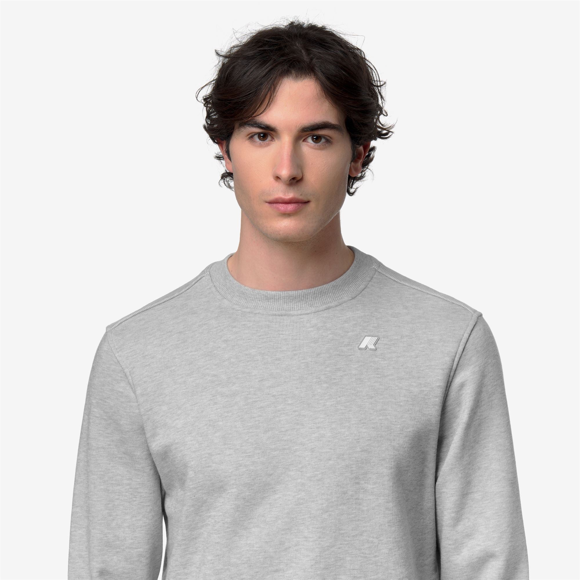 k-way-baptiste-french-terry-sweat-pull-homme-grey-mid-mel image 4
