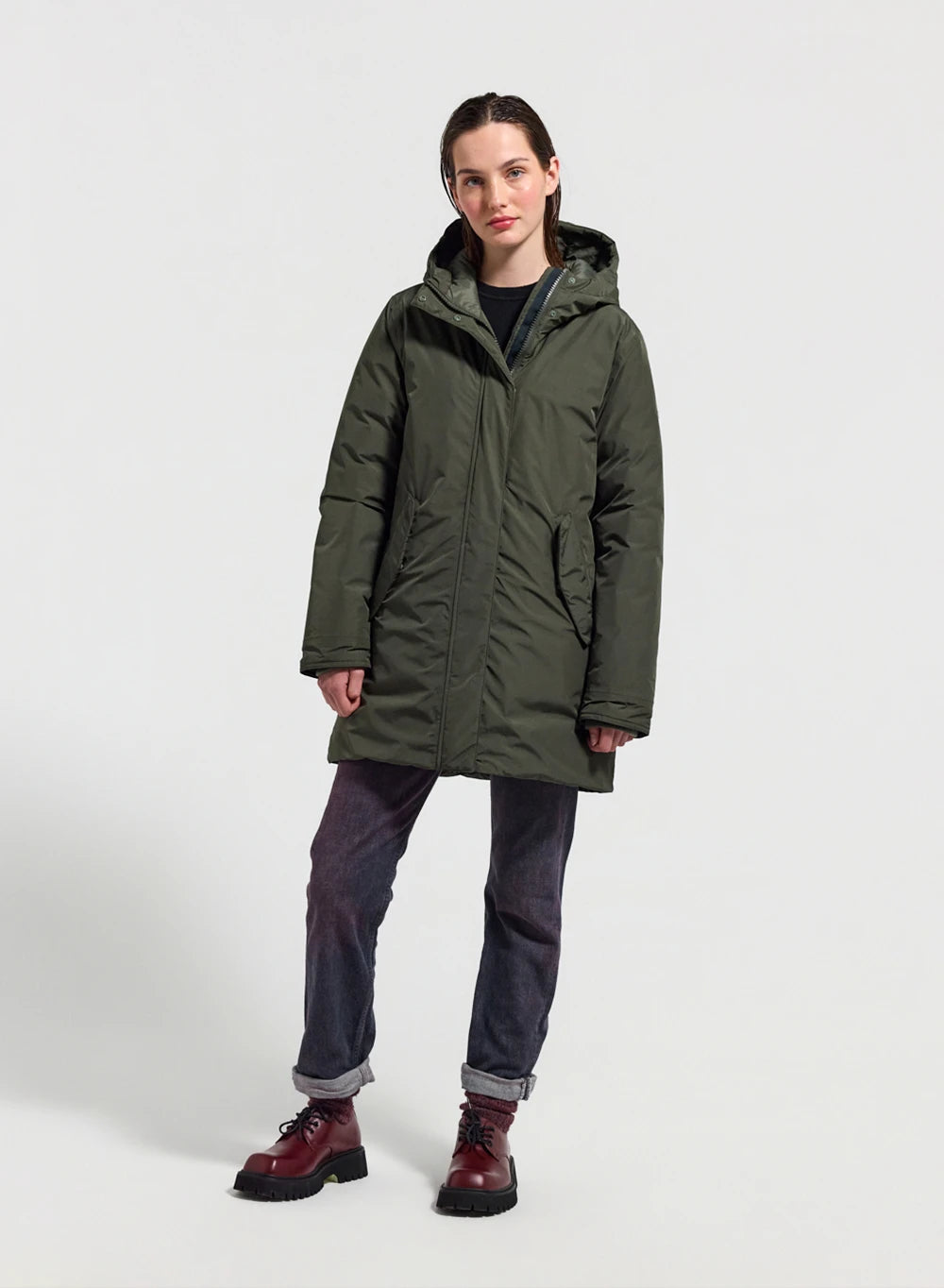 pyrenex-easy-parka-imperm-able-femme-kaki-duvet-naturel image 2