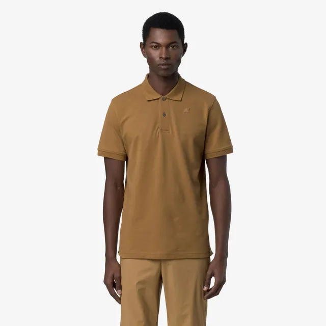 k-way-amedee-pique-slim-polo-homme-brown-bistre image 1