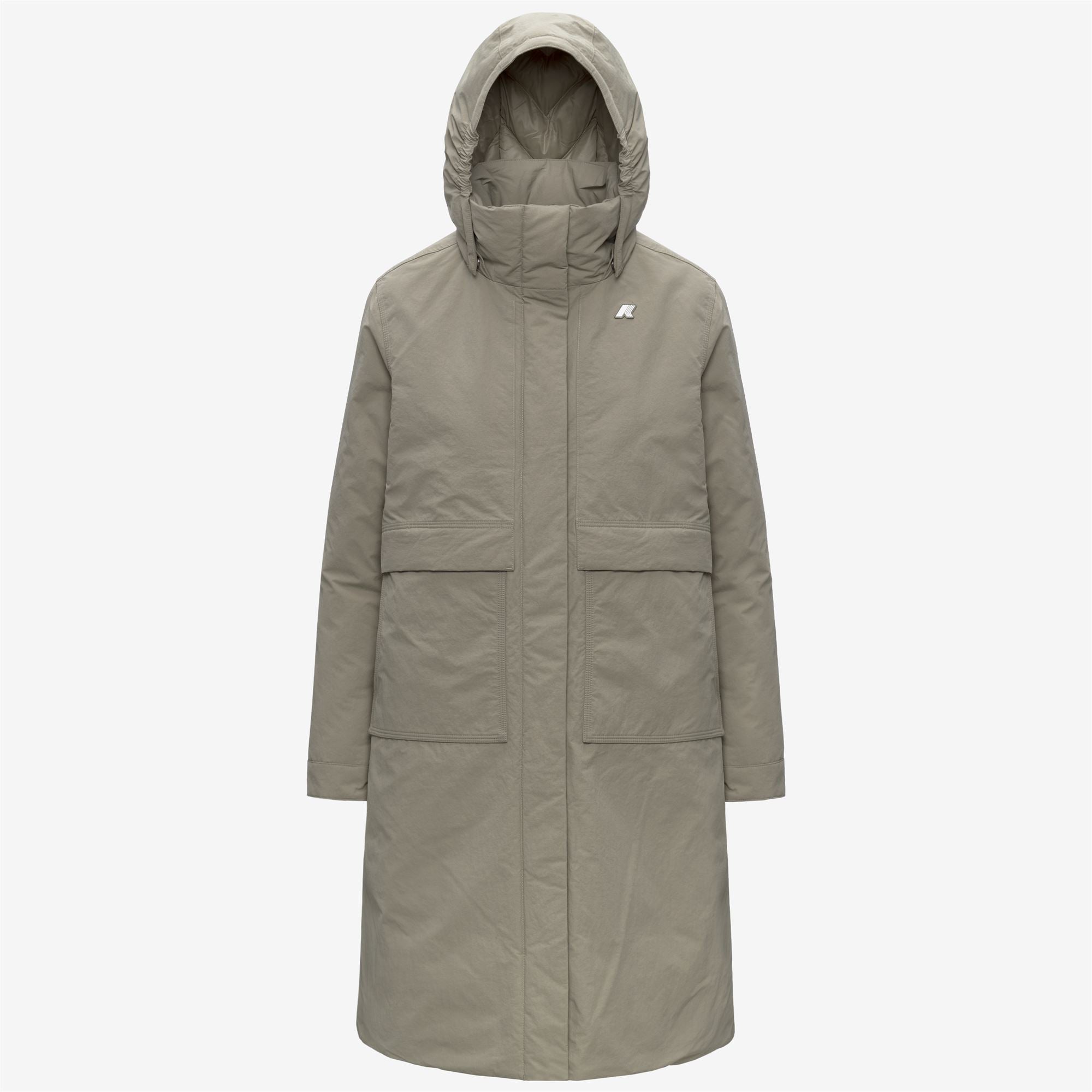 k-way-kalisha-warm-cotton-nylon-veste-longue-femme-green-oak image 5