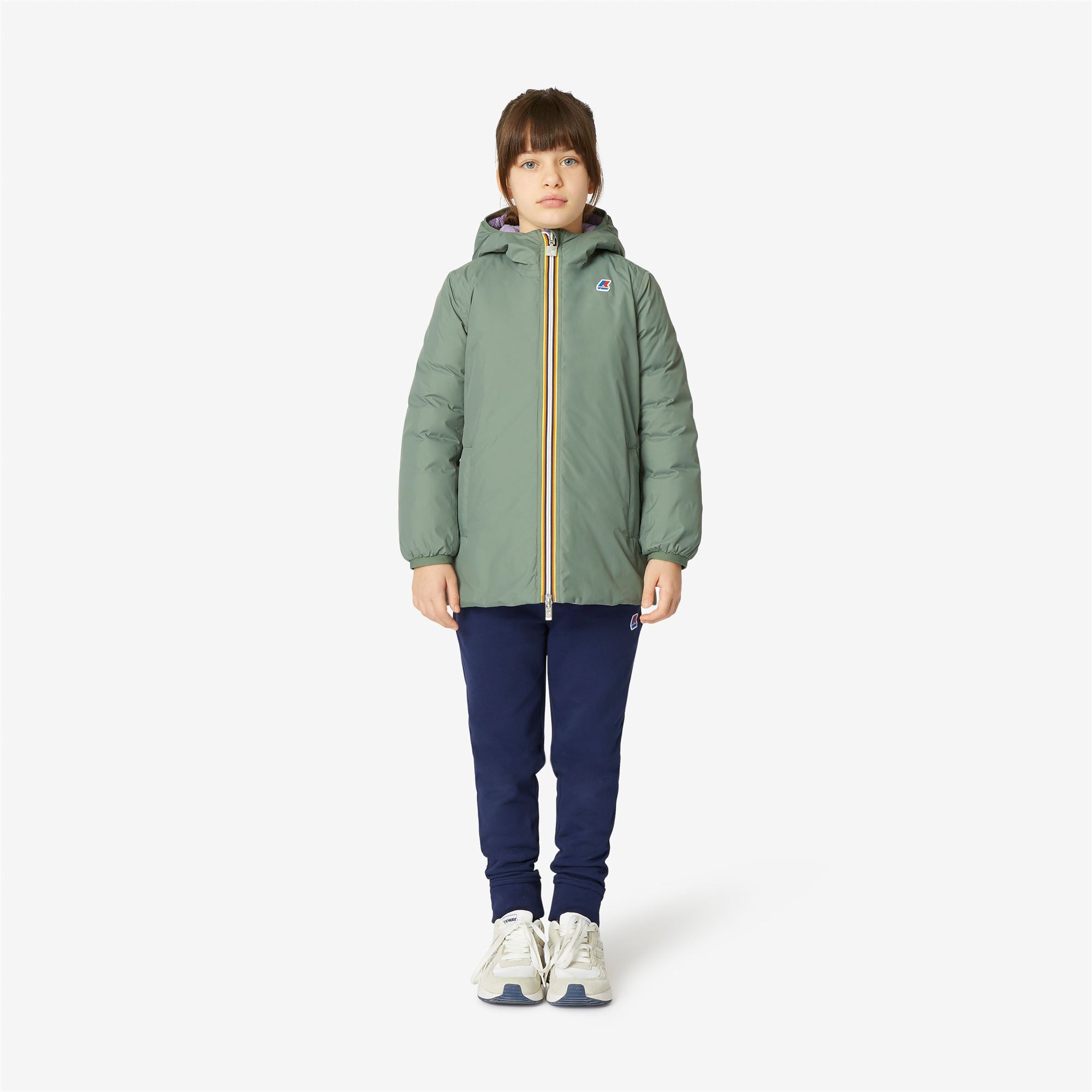 k-way-p-sophie-thermo-plus-2-double-veste-mi-longue-fille-green-laurel-violet-la image 2
