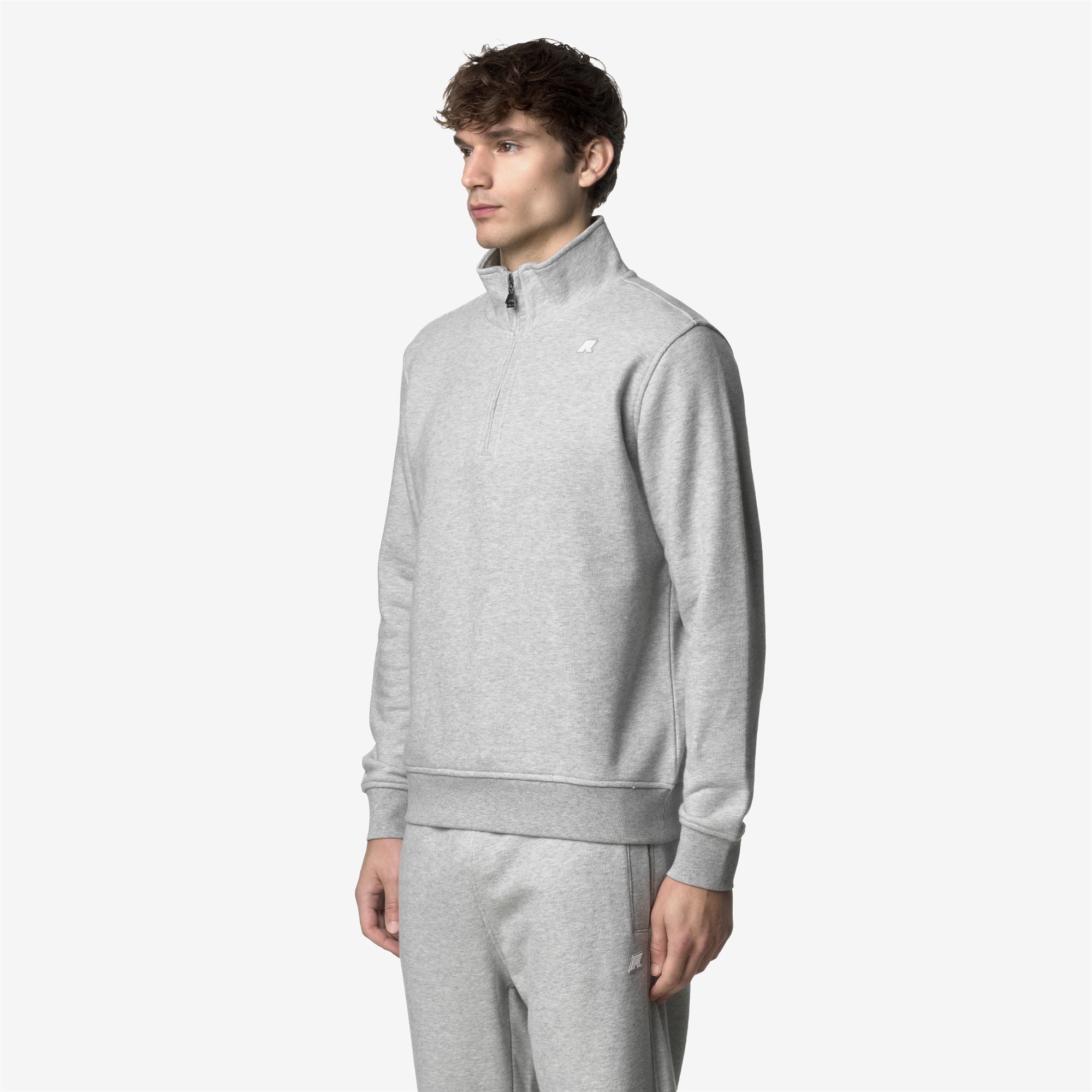 k-way-finnick-heavy-fleece-pull-over-homme-grey-mel image 2