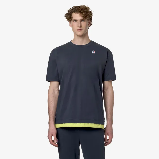k-way-le-vrai-serille-nylon-pc-t-shirt-unisexe-blue-depth-green-celery image 1