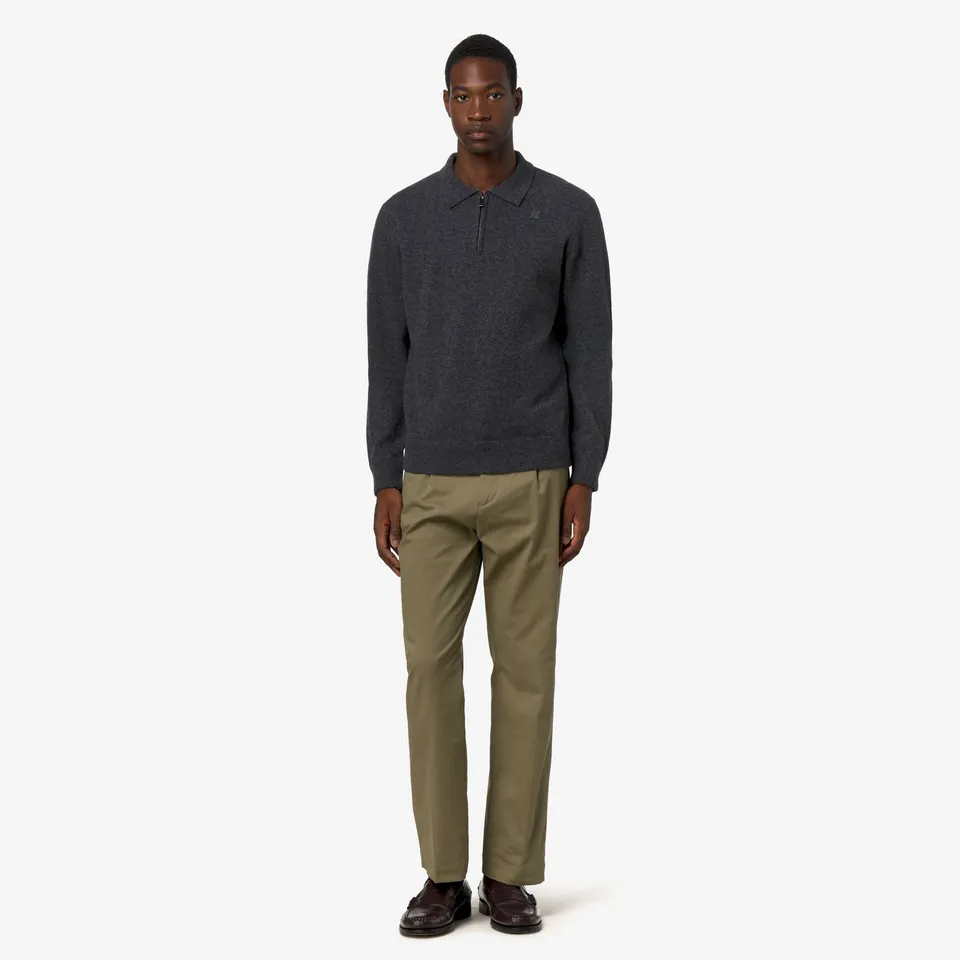 k-way-ralph-twill-tech-peach-chino-homme-green-army image 1