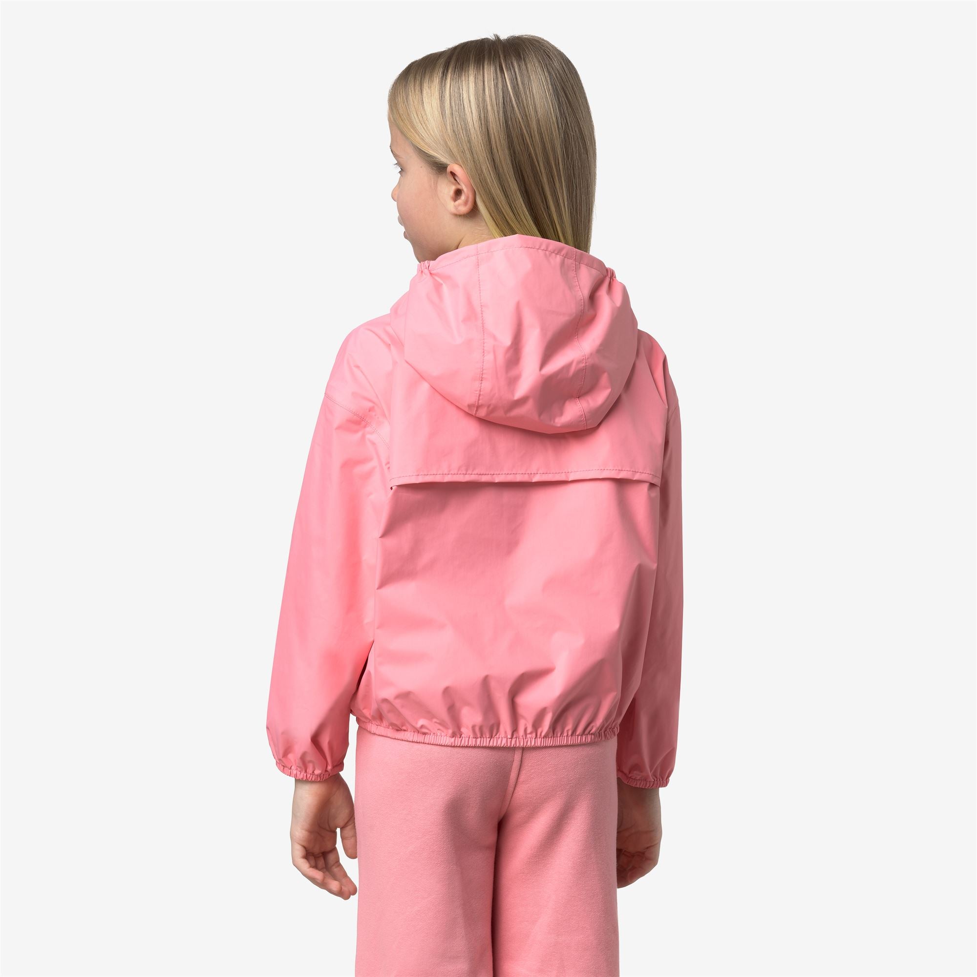 k-way-p-laurette-plus-2-double-veste-courte-fille-pink-geranium-yellow-lime image 3