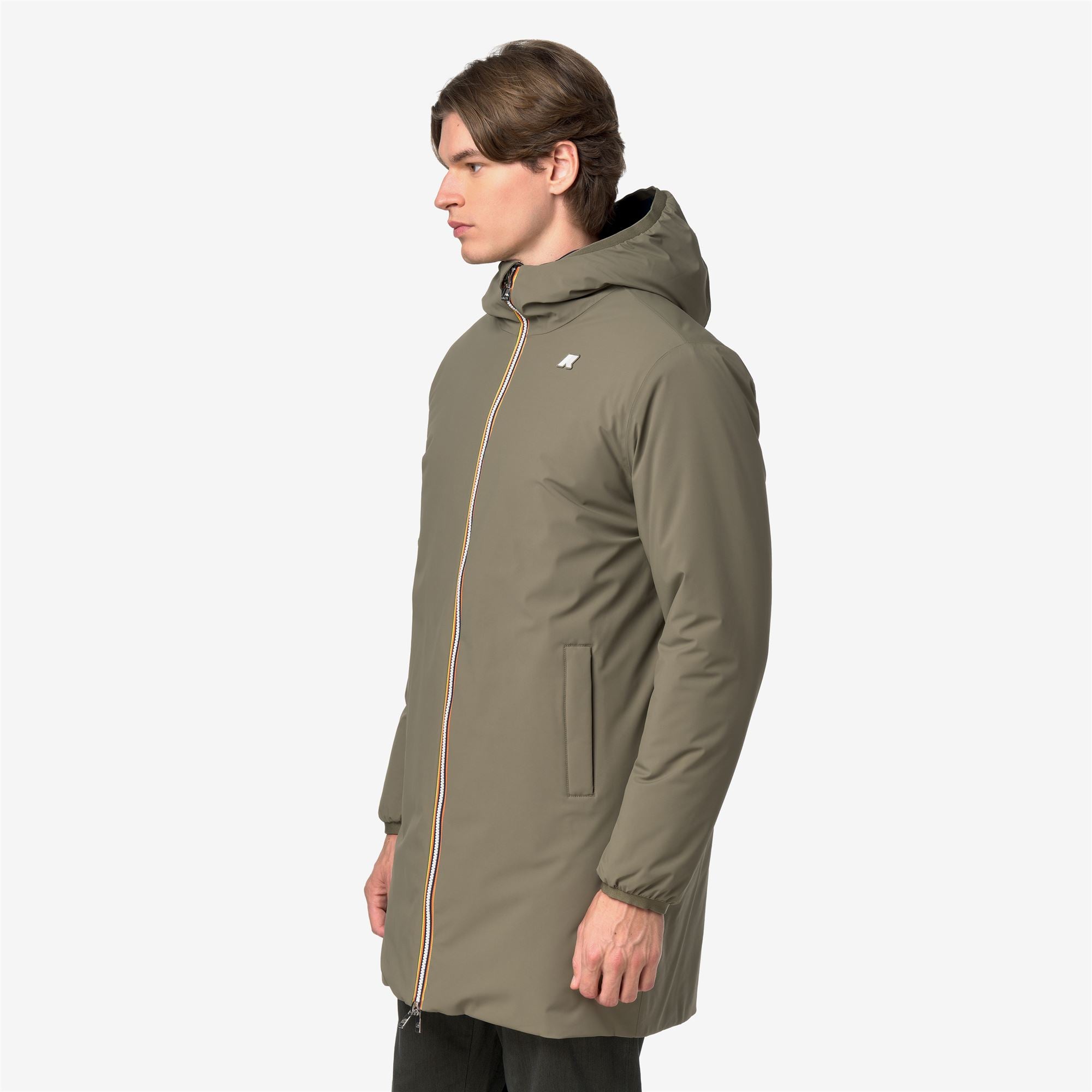 k-way-jacob-st-warm-double-veste-3-4-homme-r-versible-vert-arm-e image 2