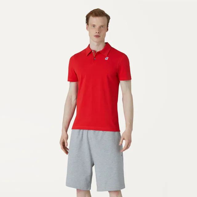 k-way-gr-goire-tape-polo-homme-manches-courtes-red image 1
