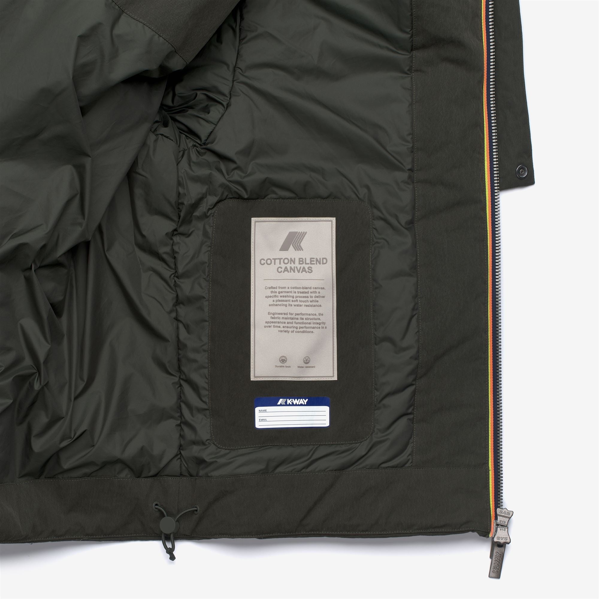 k-way-guillermo-cotton-feel-parka-court-homme-green-blackish-combo image 6