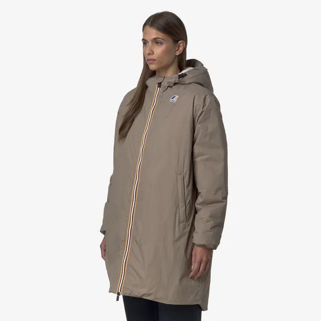 k-way-le-vrai-4-0-eiffel-east-orsetto-imperm-able-3-4-unisexe-beige-taupe image 1