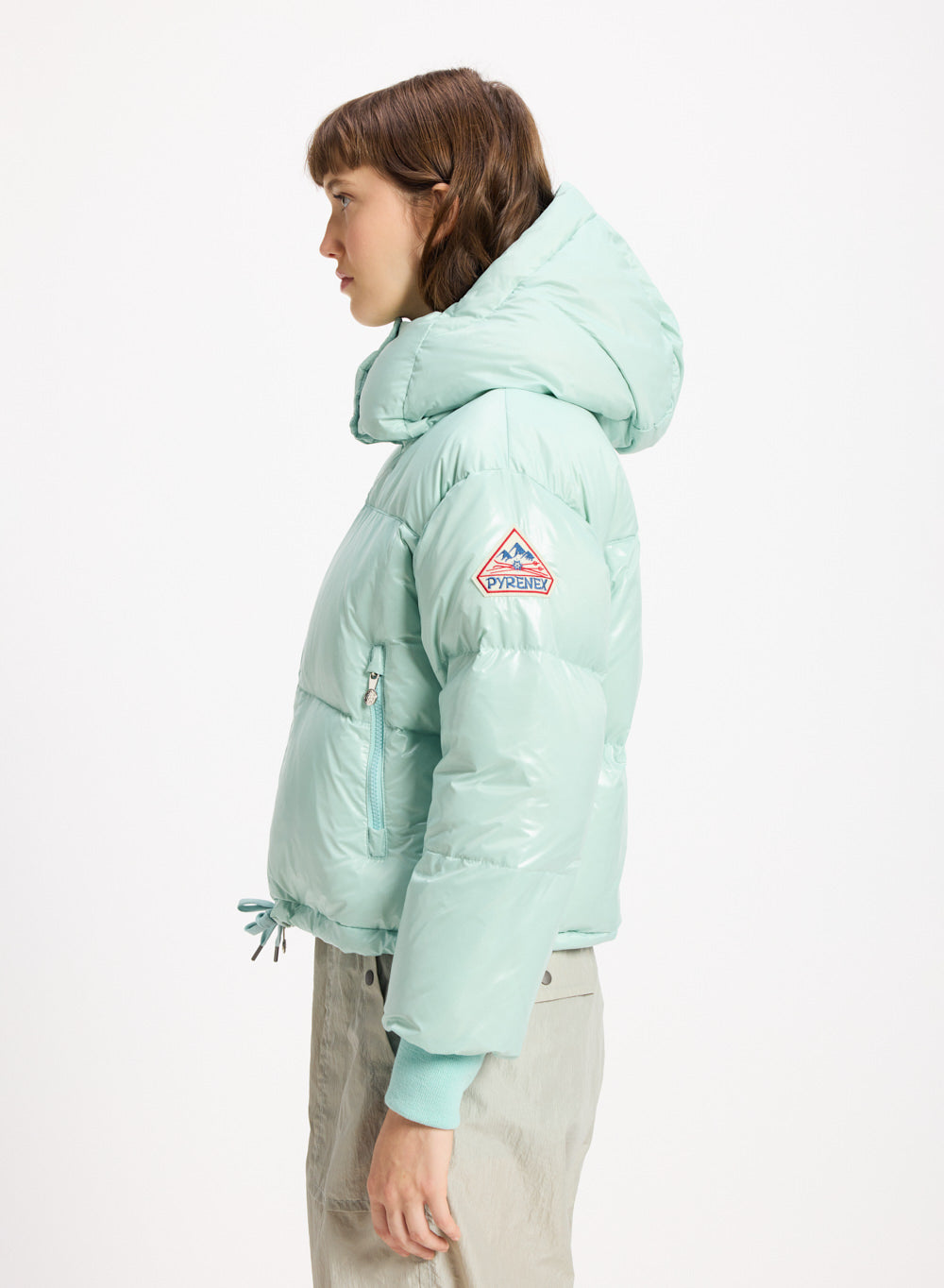pyrenex-altic-doudoune-courte-femme-capuche-vert-d-eau image 3
