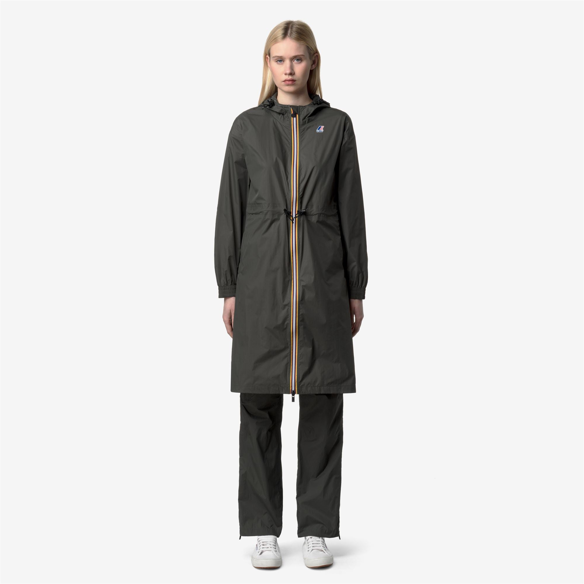 k-way-le-vrai-4-0-delia-veste-longue-3-4-femme-green-blackish image 1