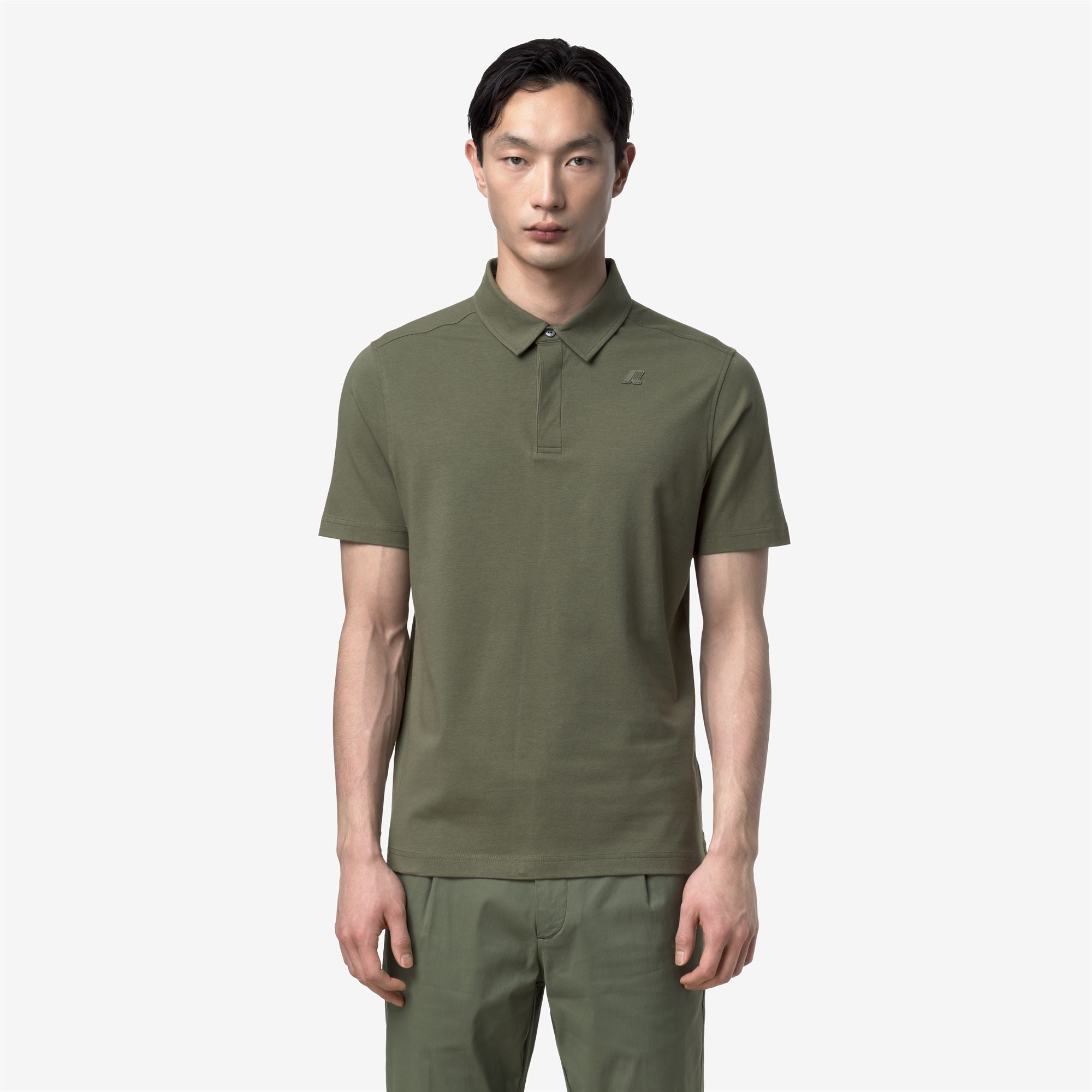 k-way-viggo-lt-stretch-jersey-slim-polo-homme-green-lichen image 1