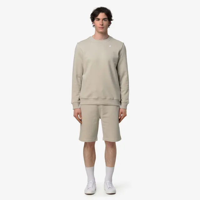k-way-baptiste-french-terry-sweat-col-rond-homme-beige-lt image 1