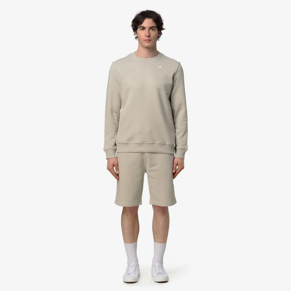 k-way-baptiste-french-terry-sweat-col-rond-homme-beige-lt image 1