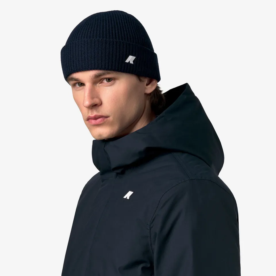k-way-brice-cardigan-stitch-wool-bonnet-unisexe-blue-depth-2 image 1