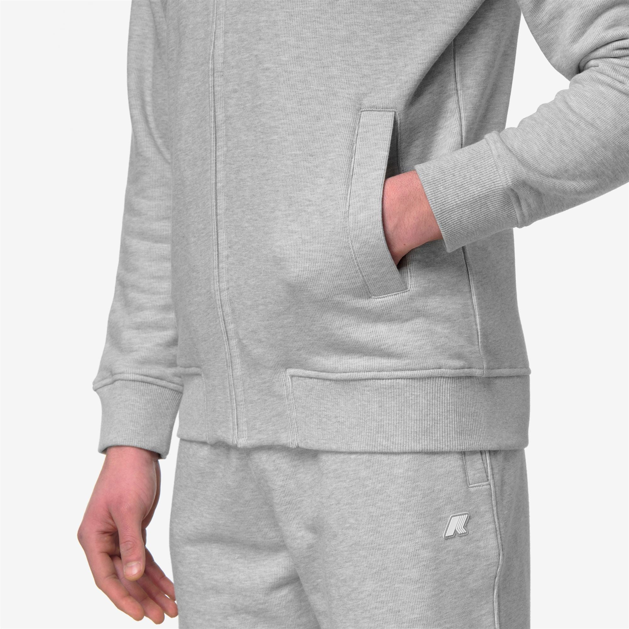 k-way-anthony-french-terry-veste-polaire-homme-grey-mid-mel image 4