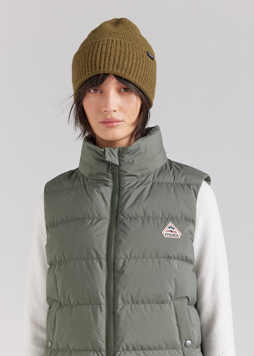 pyrenex-spoutnic-doudoune-sans-manches-femme-deep-khaki-capuche-amovible image 3