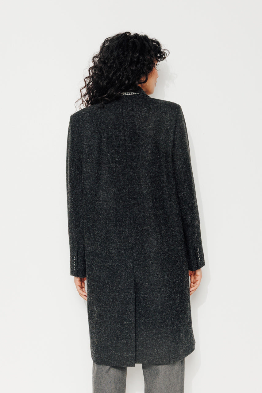 trench-coat-peuplier-manteau-mi-long-drap-de-laine-shetland-gris-fonc image 3
