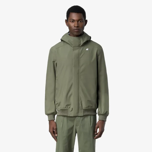 k-way-joachim-bonded-jersey-veste-court-homme-green-lichen image 1