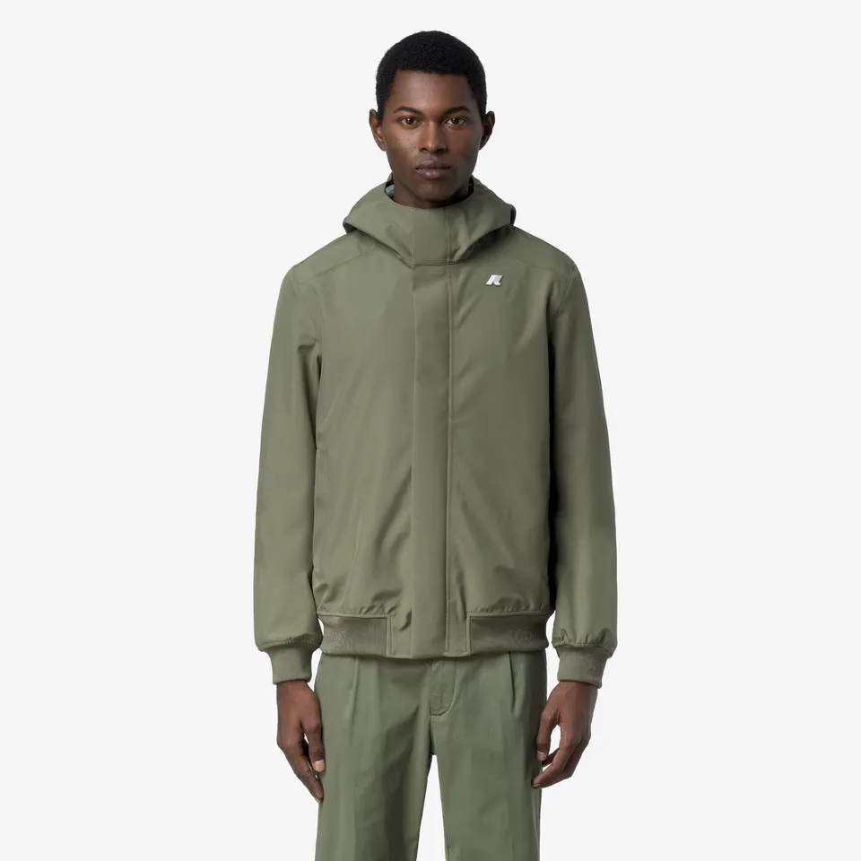k-way-joachim-bonded-jersey-veste-court-homme-green-lichen image 1
