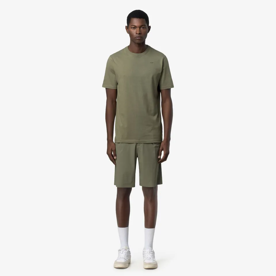 k-way-odom-jersey-micro-lettering-slim-t-shirt-homme-green-lichen image 1